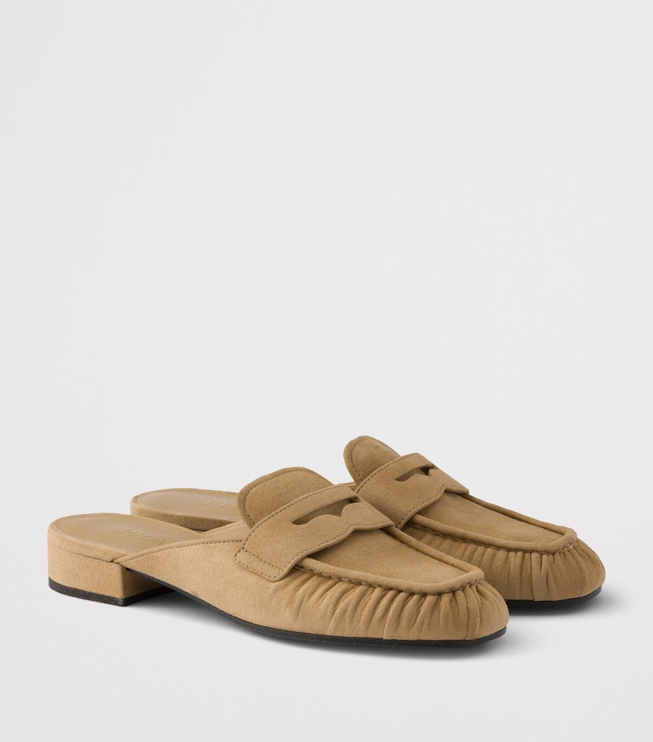 Prada Suede Mules Neutral Image 2