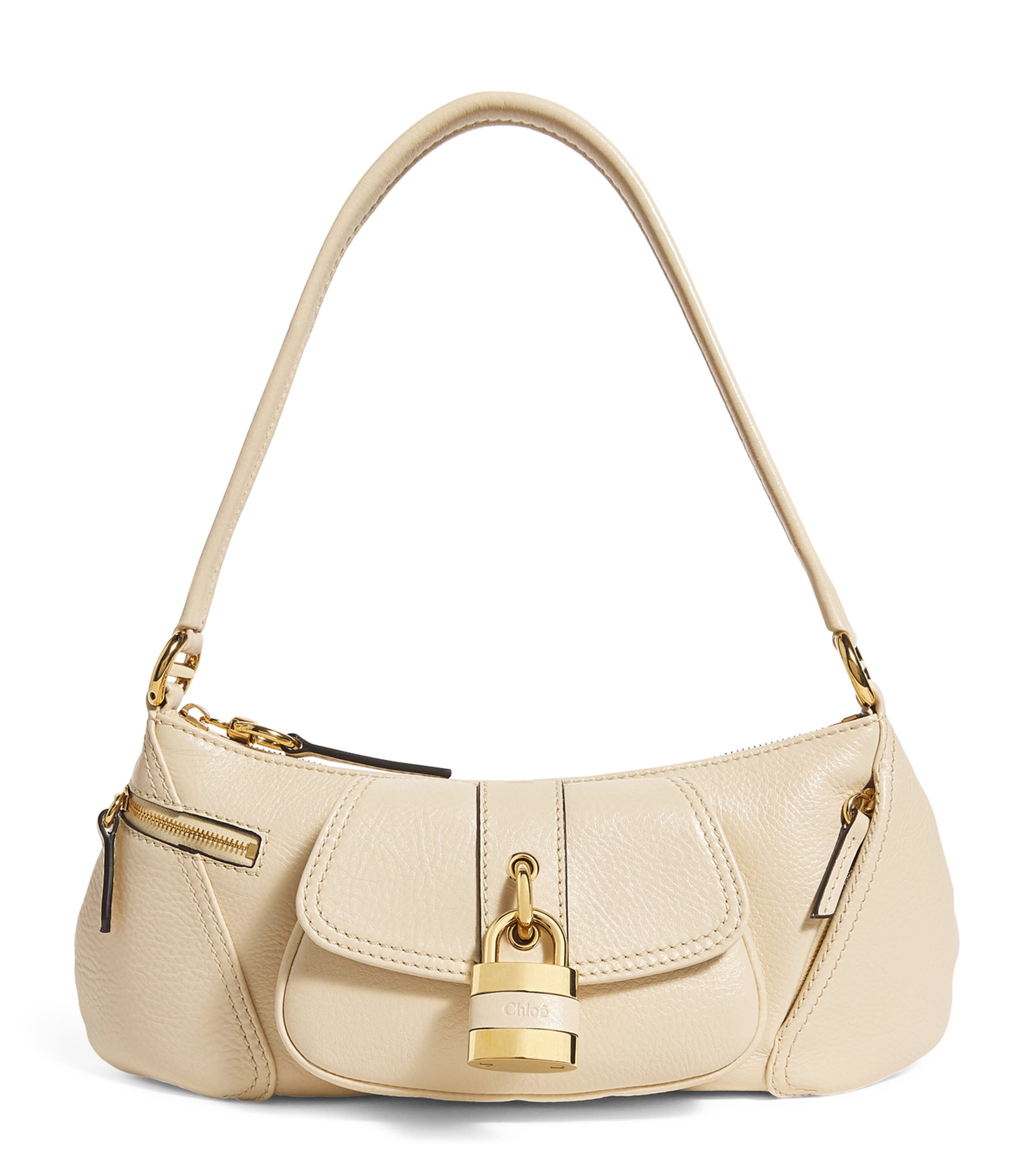 Chloé Leather 99 Shoulder Bag In Beige