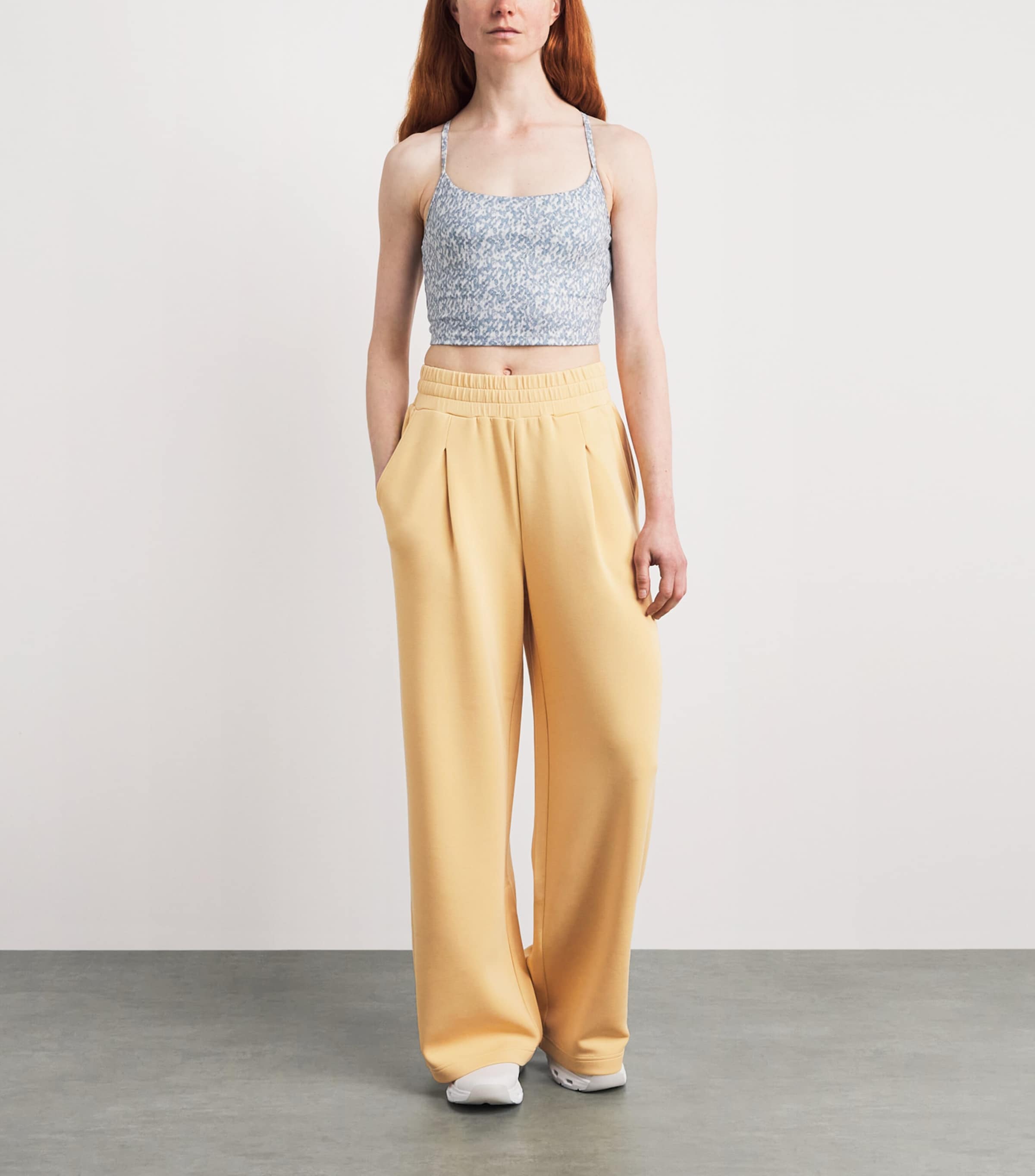 Varley Womens DoubleSoft Wide-Leg Sweatpants Sahara Sun Image 2