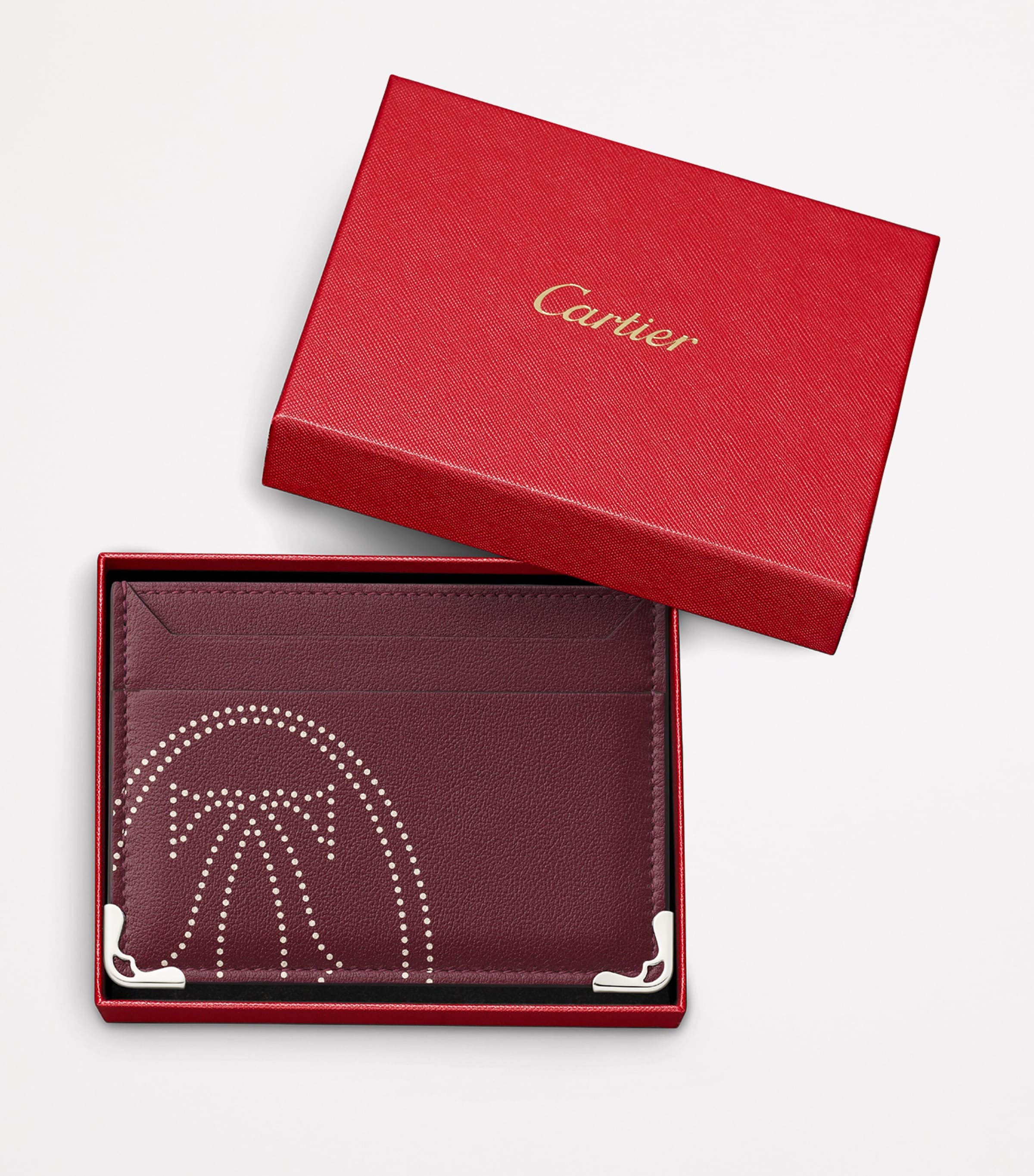 Leather Double Must de Cartier Card Holder BORDEAUX Image 4