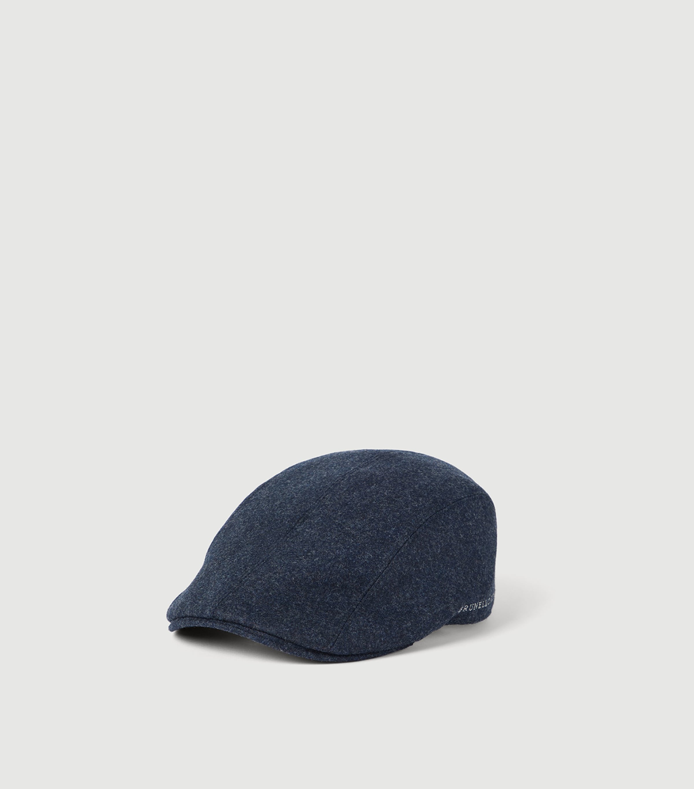 Brunello Cucinelli Virgin Wool Embroidered Flat Cap Black Image 2