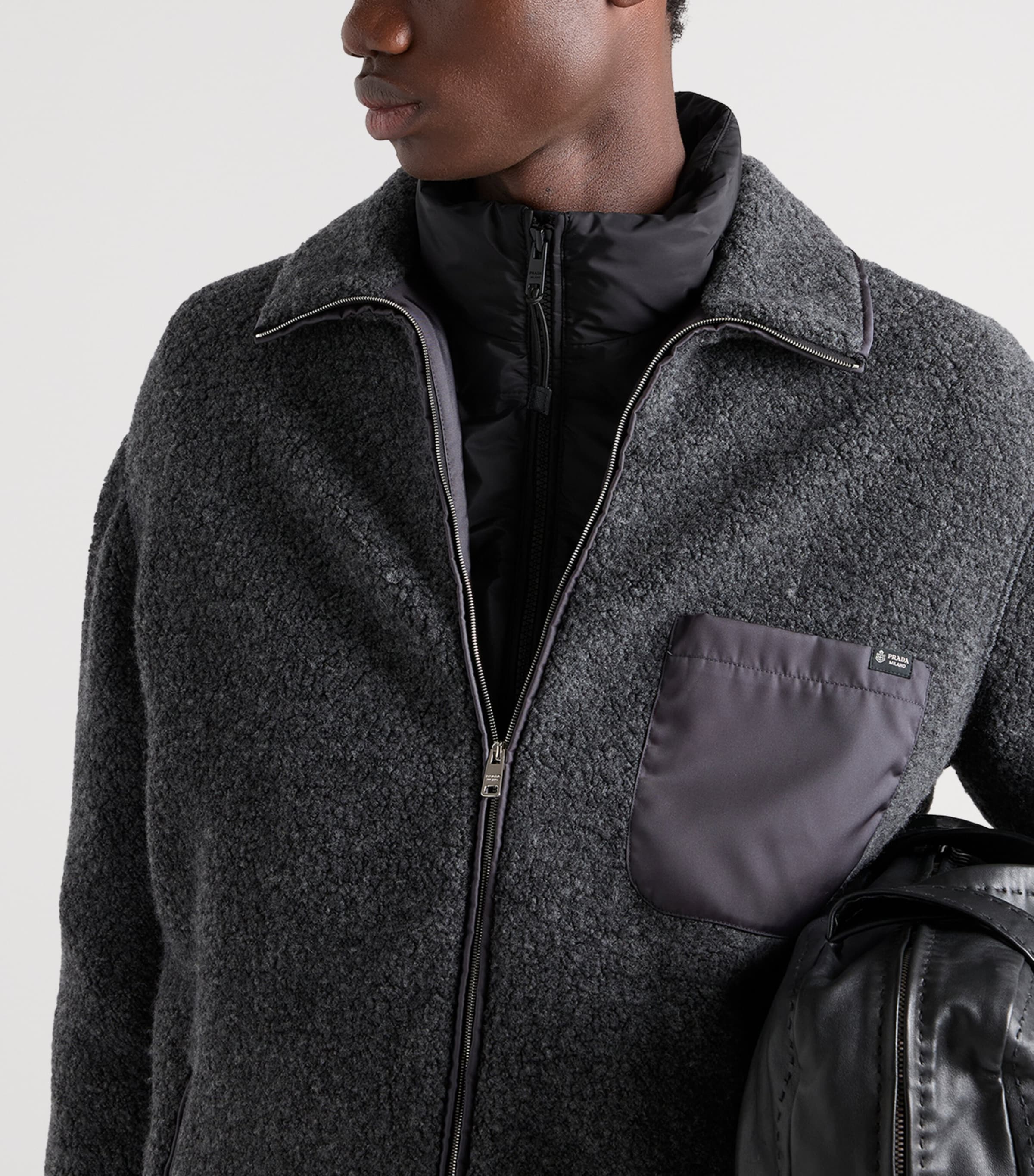 Prada Mens Re-Nylon Puffer Jacket Black Image 4