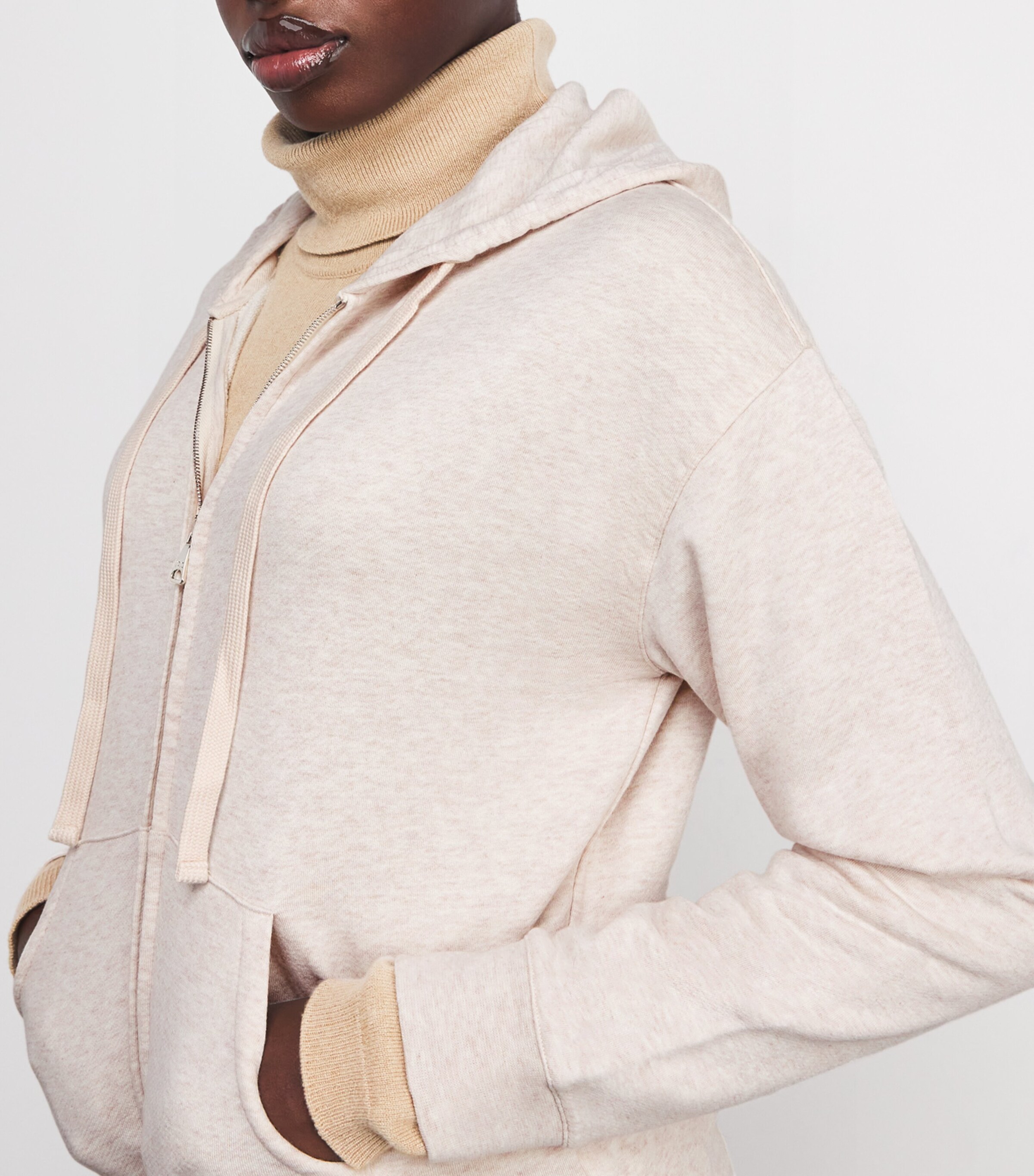 Cotton Quinn Zip-Up Hoodie 1 CREAM Image 6
