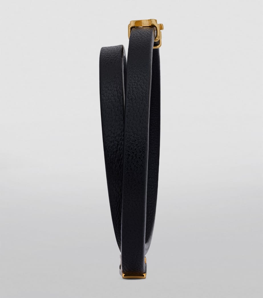 Saint Laurent Leather Opyum Double Wrap Bracelet Image 4