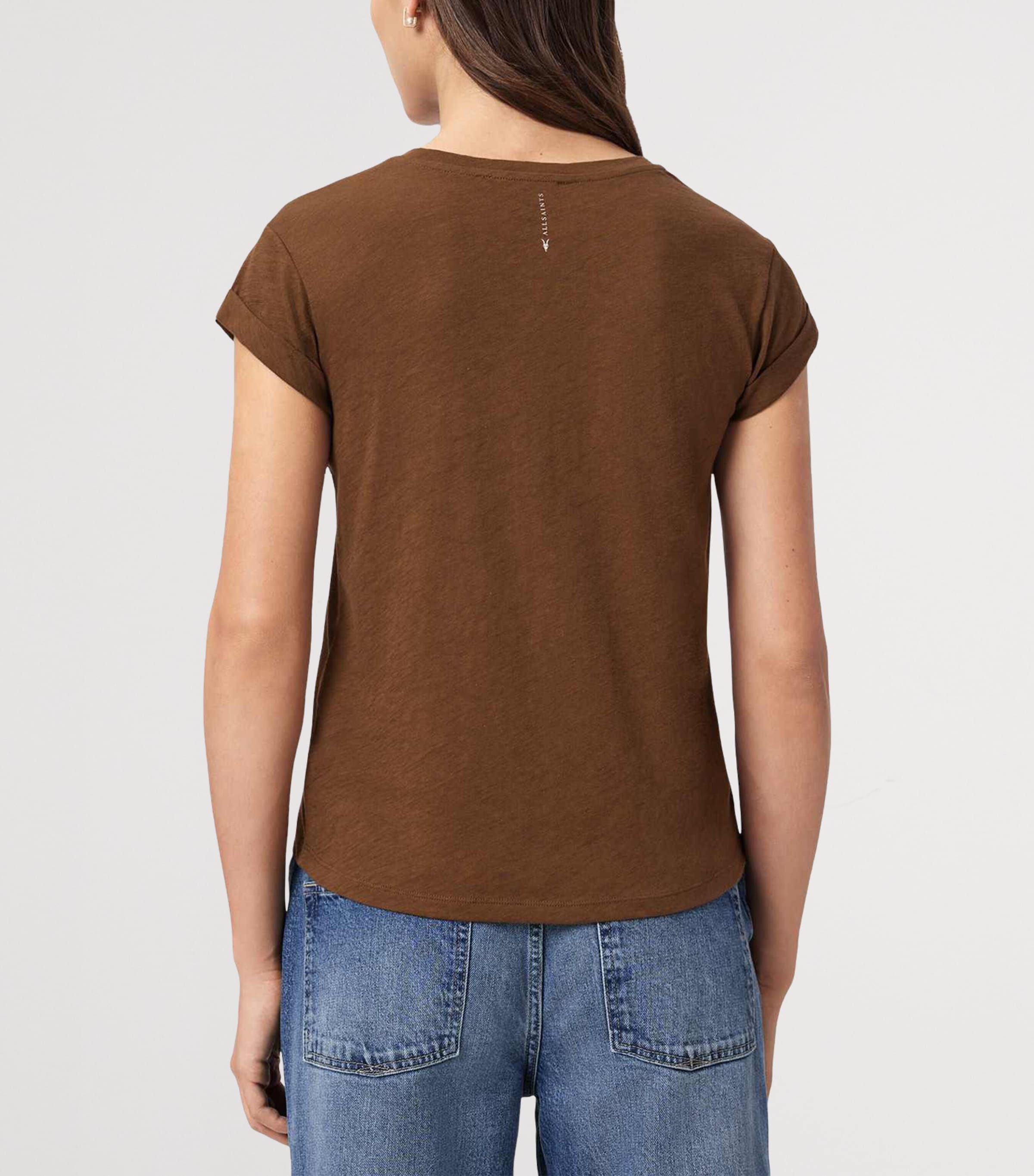 Cotton Slim Anna T-Shirt COGNAC BROWN Image 6