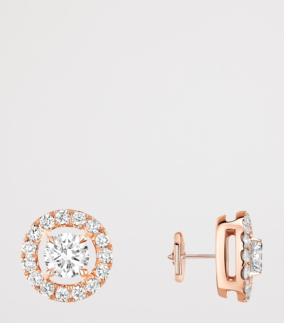 Messika Joy Pink Gold and Diamond Small Stud Earrings White Gold Image 3