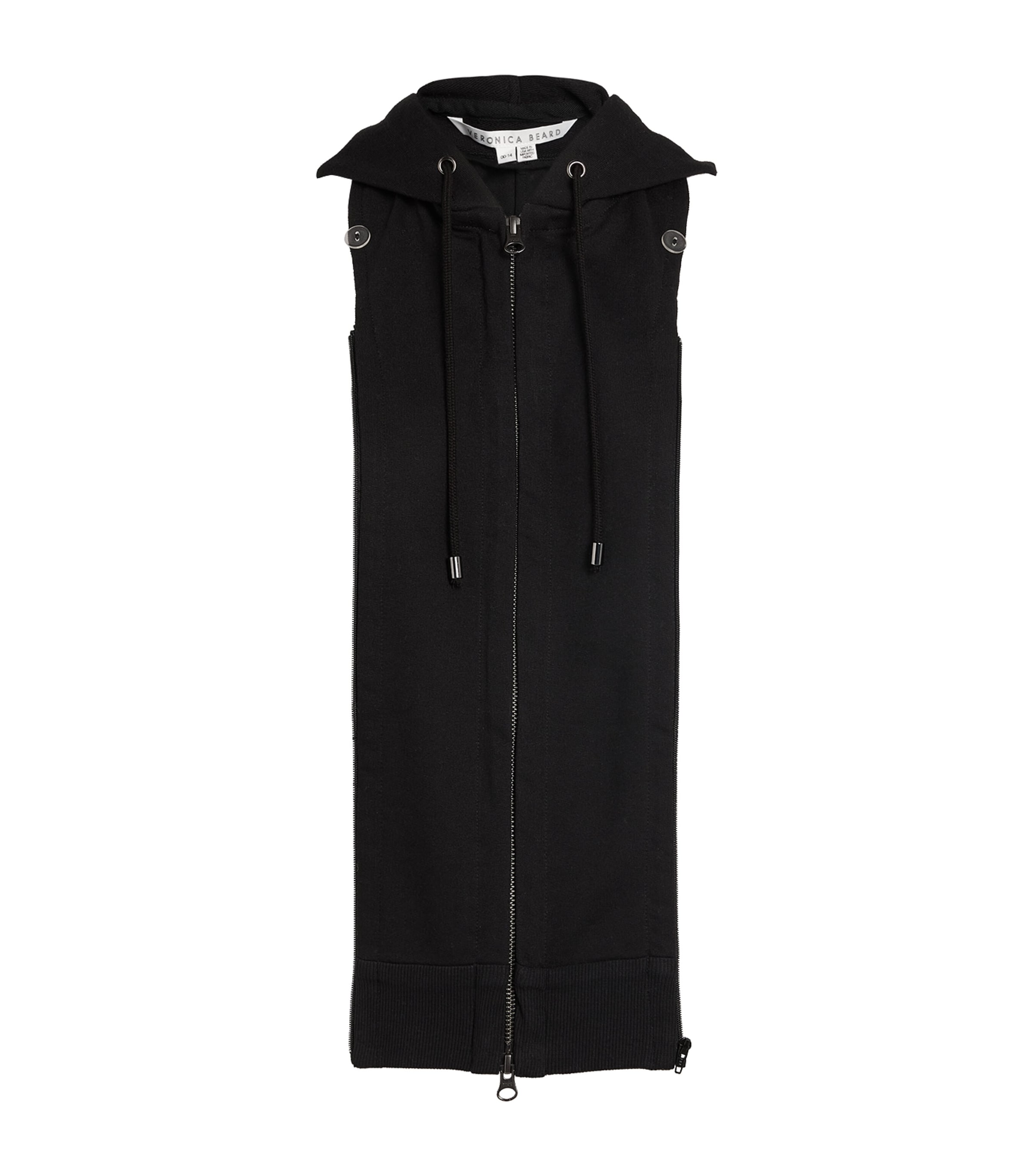 Veronica Beard Zip-up Hooded Dickey In Black