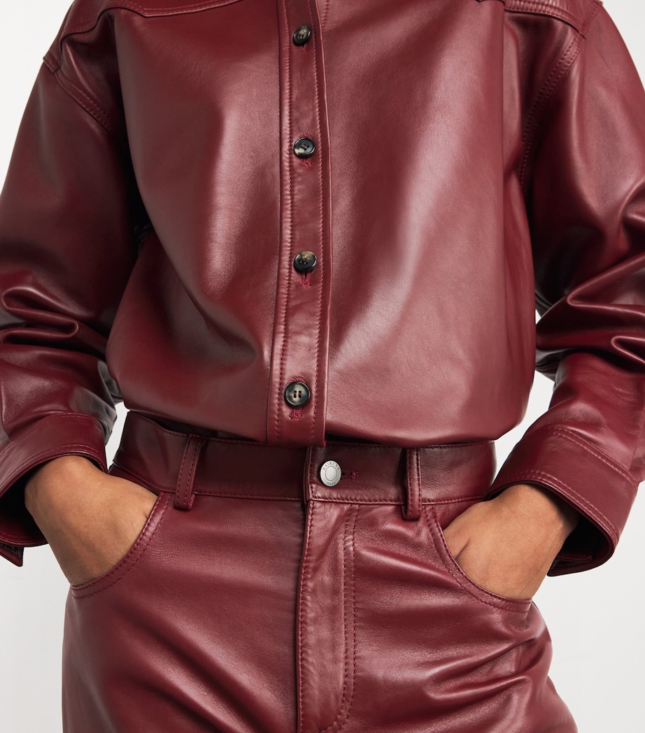 Leather Belty Shirt CHERRY Image 6