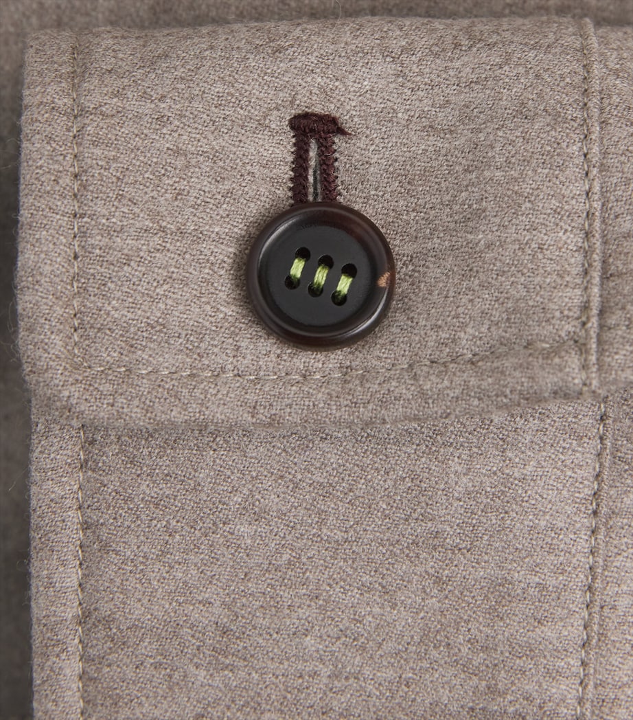 Paul Smith Mens Wool-Cashmere Overshirt Beige Image 6