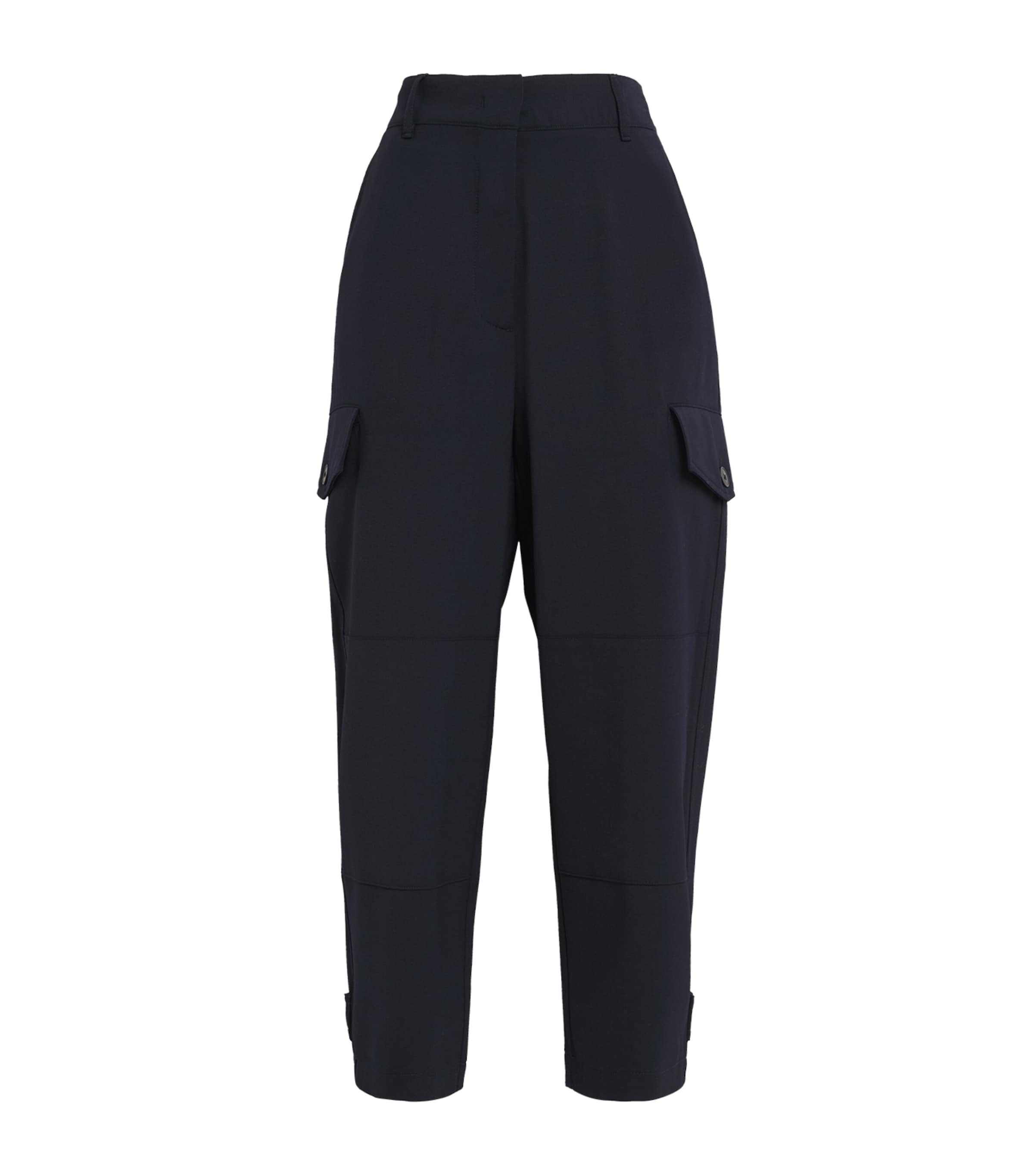 Weekend Max Mara Tech Cropped Trousers In Blue