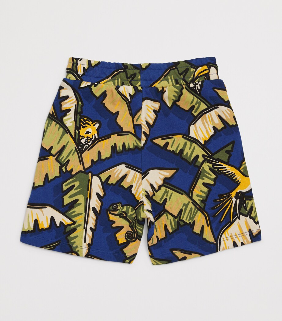 Kenzo Kids Coton Jersey Jungle Shorts (2-14 Years) Blue Image 2