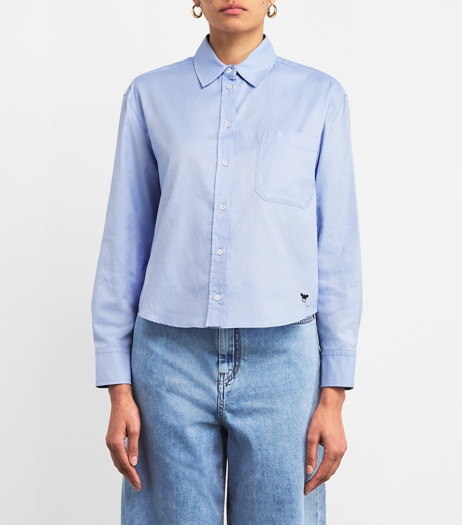 Cotton Long-Sleeve Shirt LIGHT BLUE Image 3