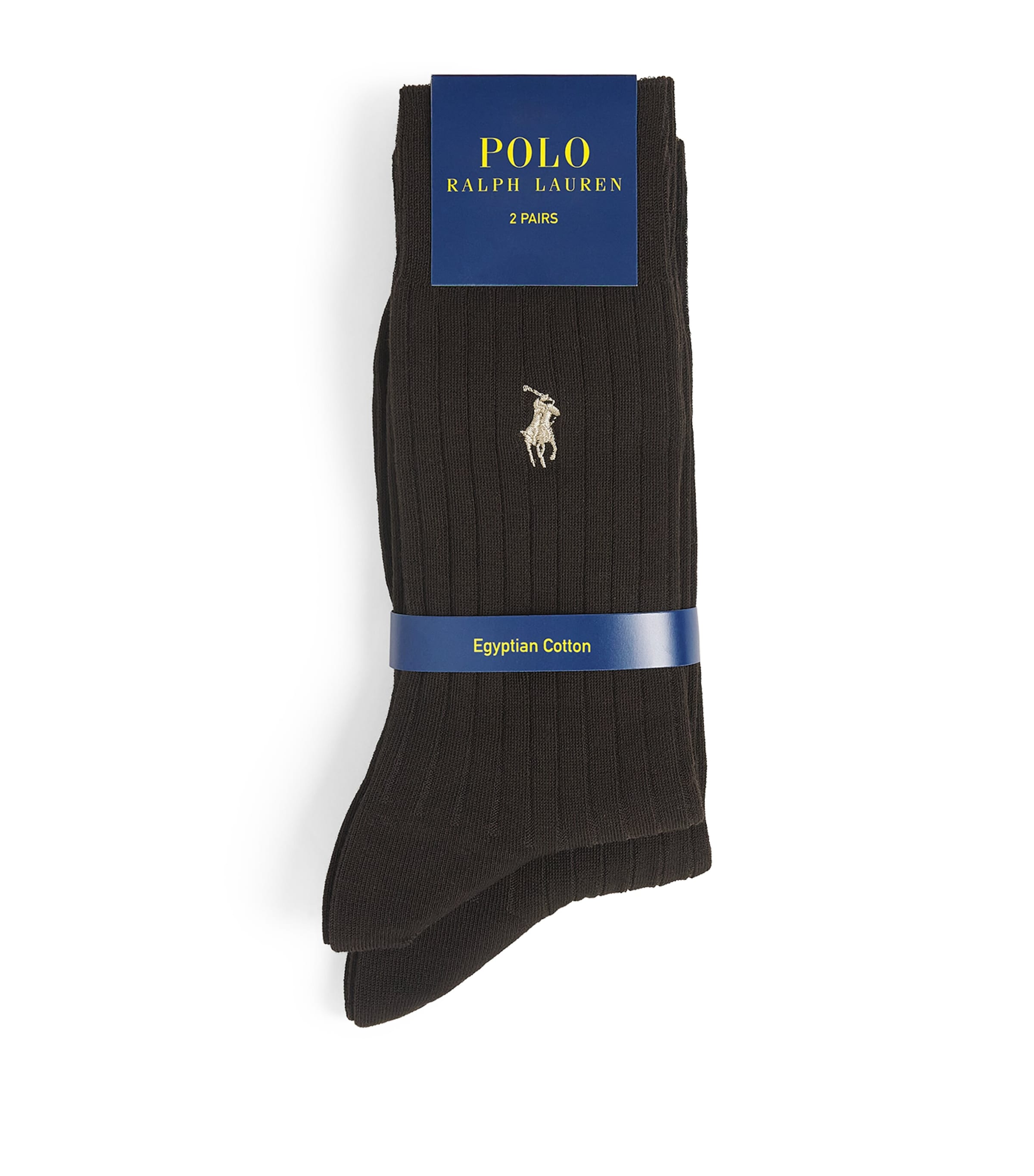 Polo Ralph Lauren Mens Cotton-Blend Polo Bear Socks (Pack of 2) Dark Brown Image 1