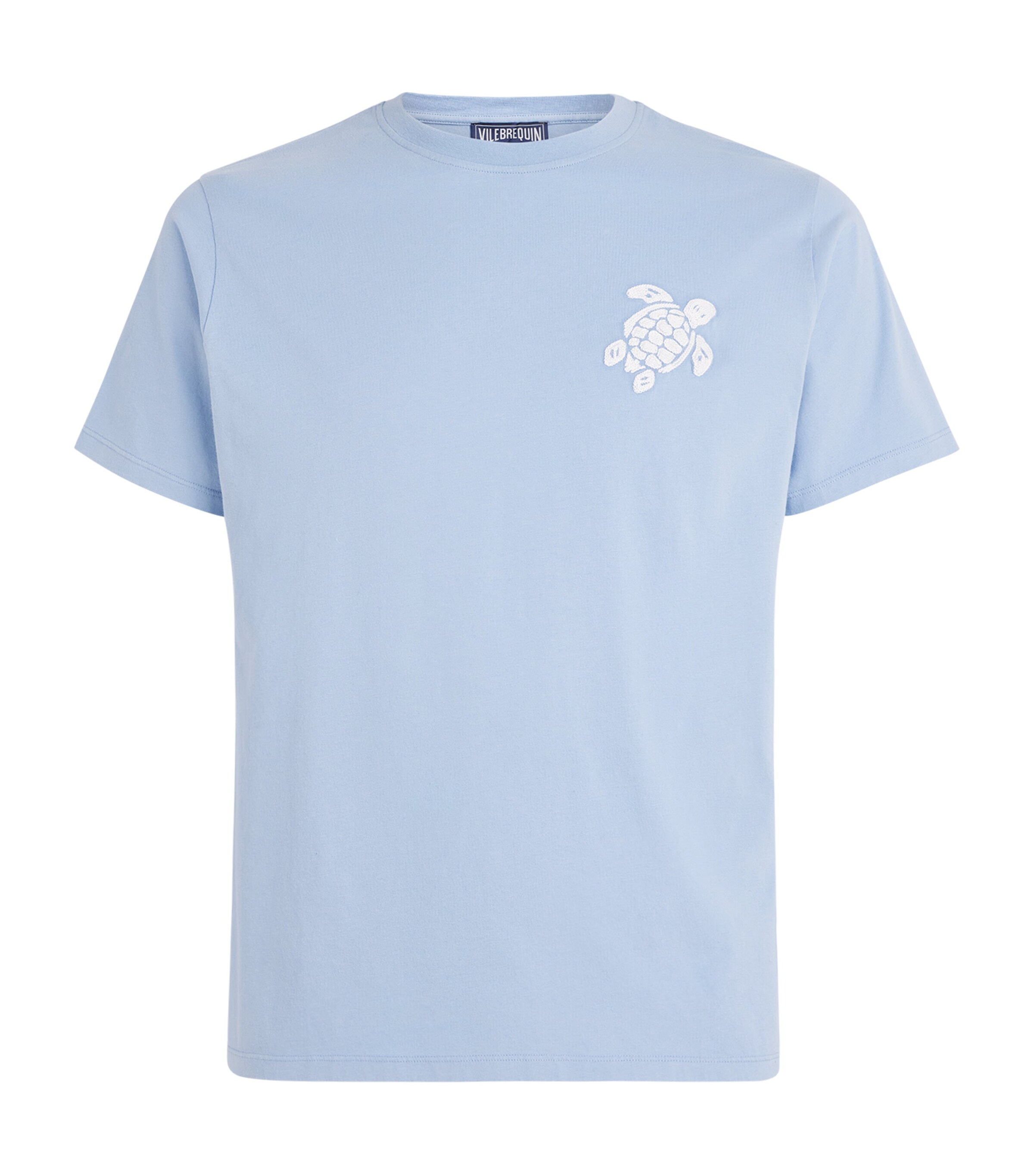 Vilebrequin Mens Organic Cotton Embroidered T-Shirt Cloudy Image 1