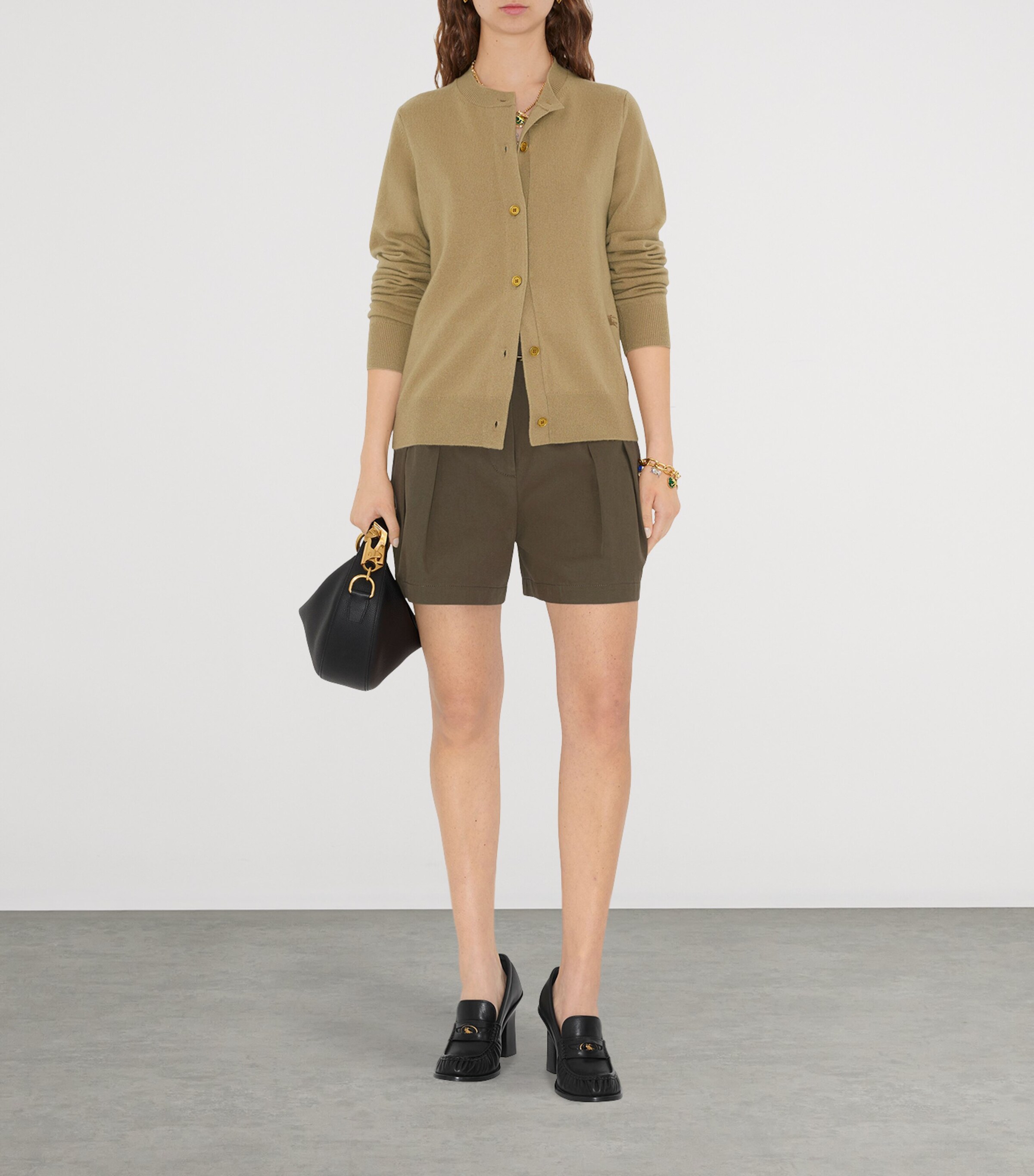 Cashmere EKD-Embroidered Cardigan FLAX Image 2