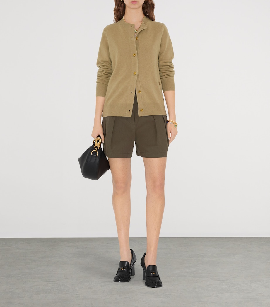 Cashmere EKD-Embroidered Cardigan FLAX Image 2