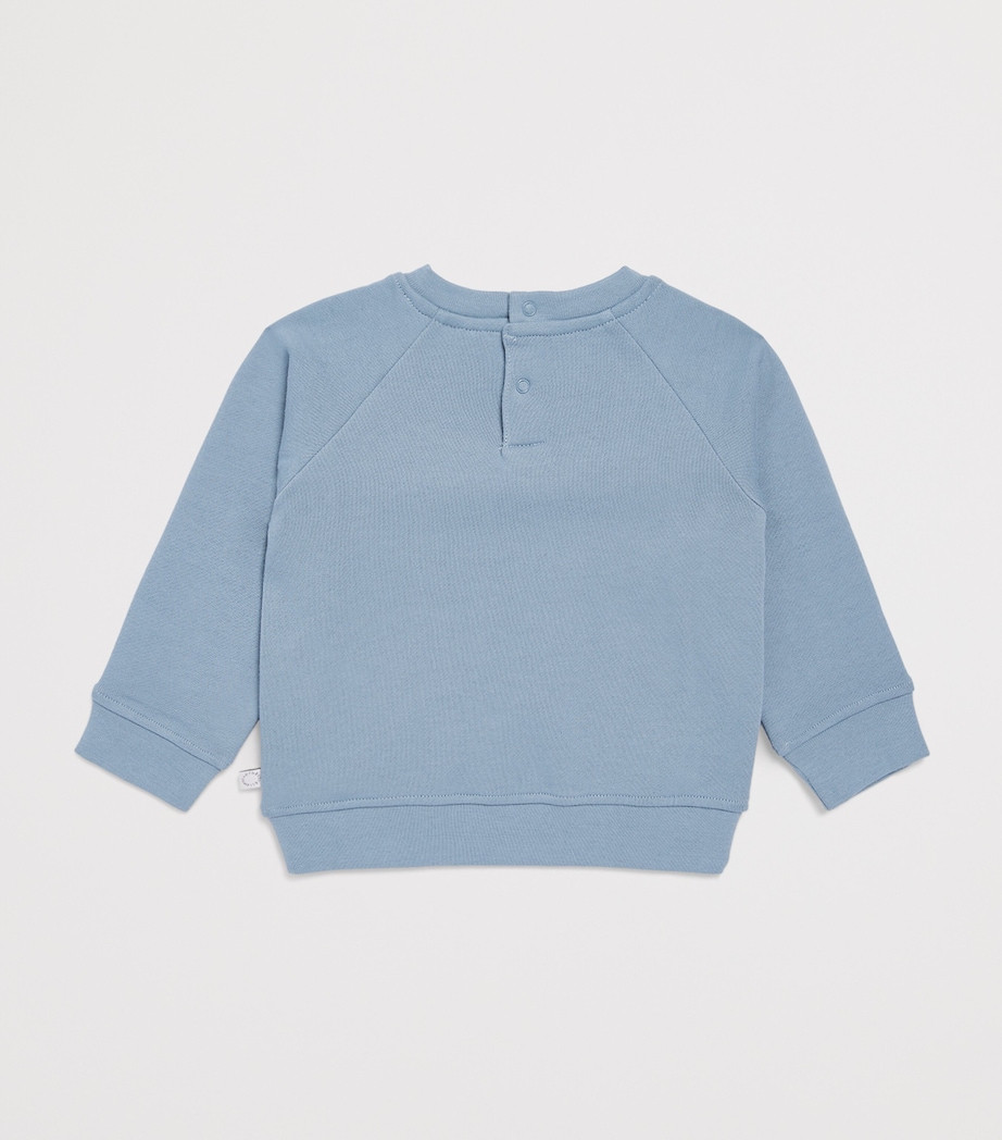 Stella McCartney Kids Cotton Embroidered Sweatshirt (3-36 Months) Air Force Blue Image 2