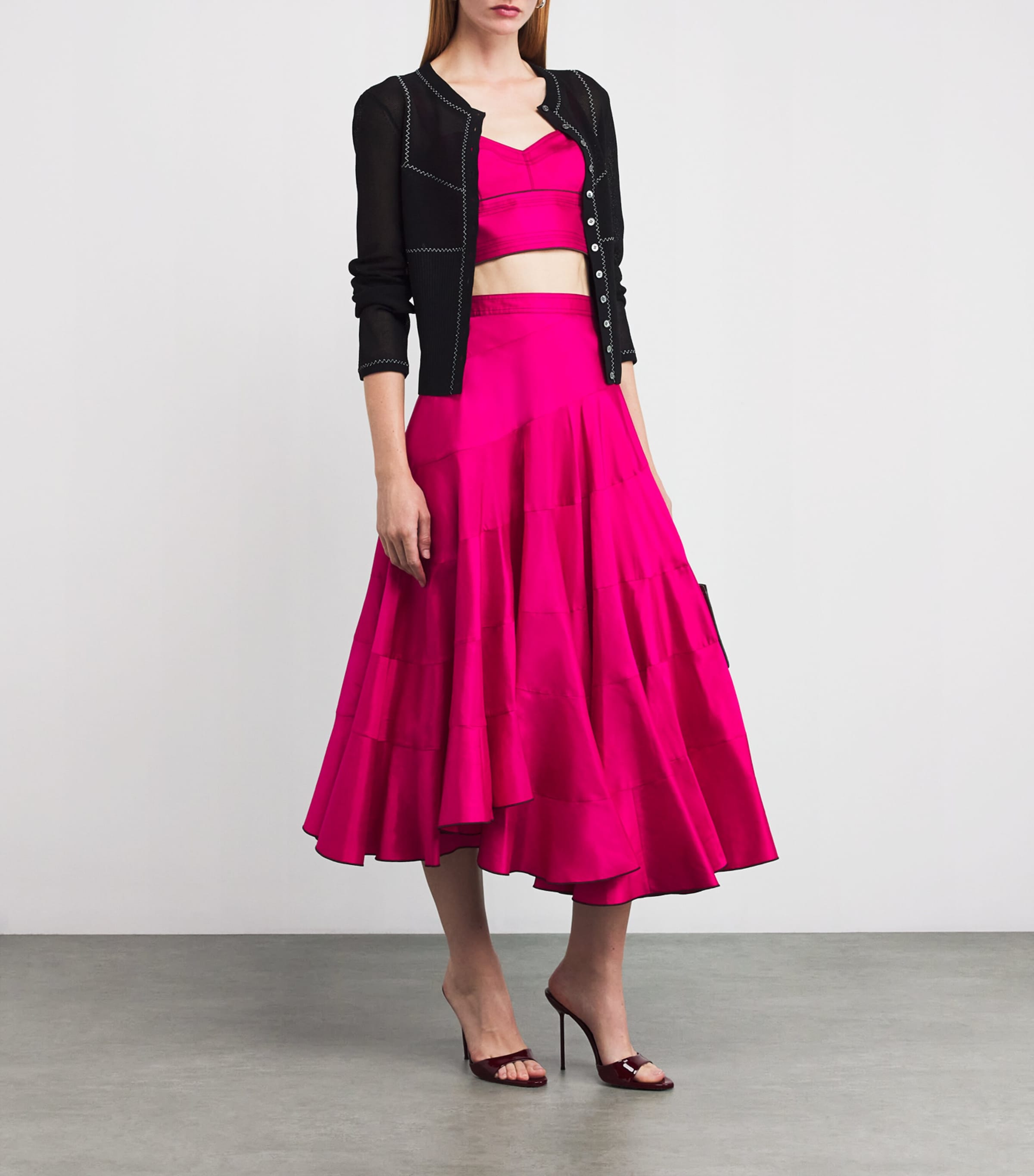 Silk Dupioni Bra Top 654 BOLD PINK Image 2