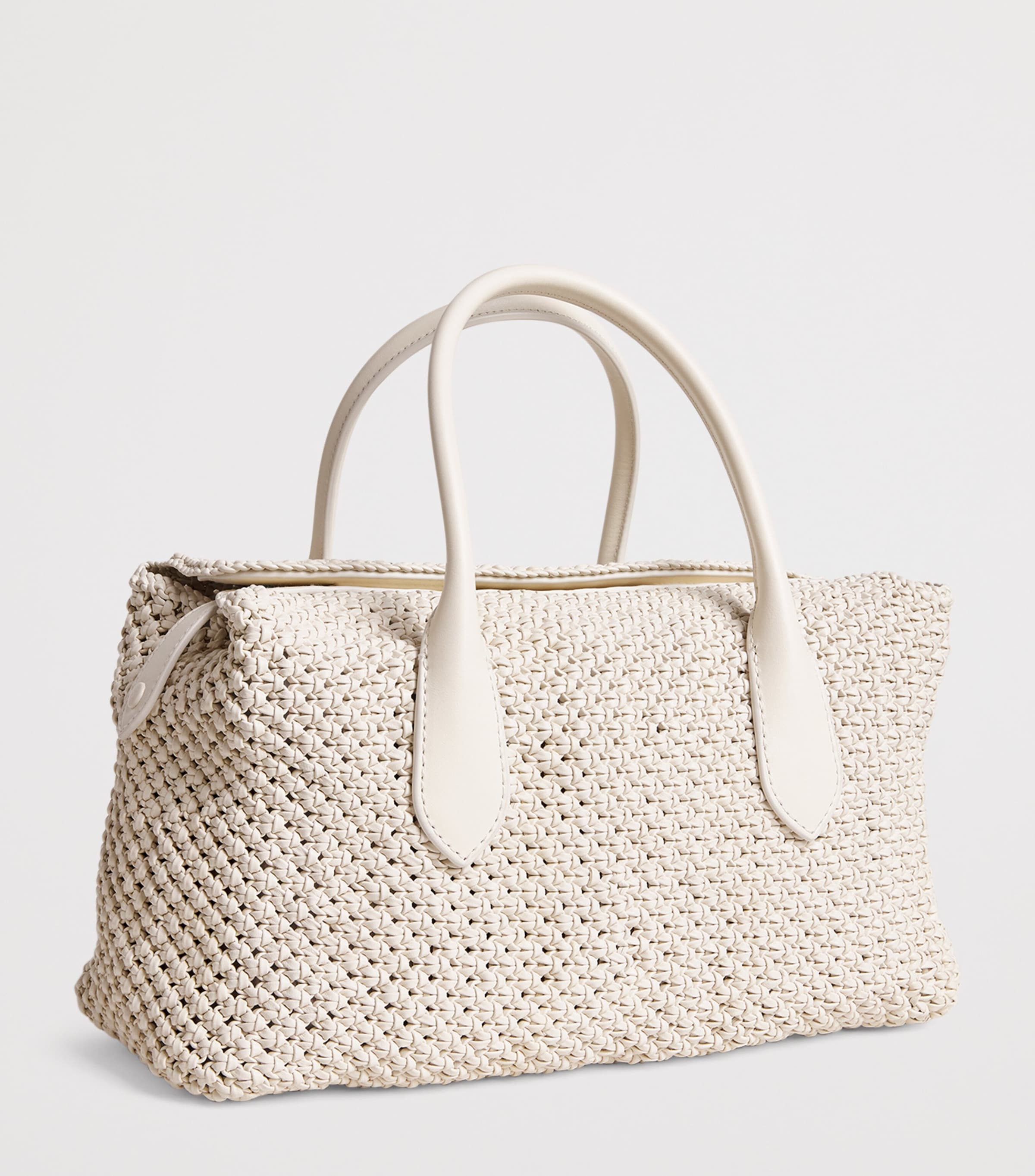 Leather Bellport Satchel Bag FROSTING Image 3