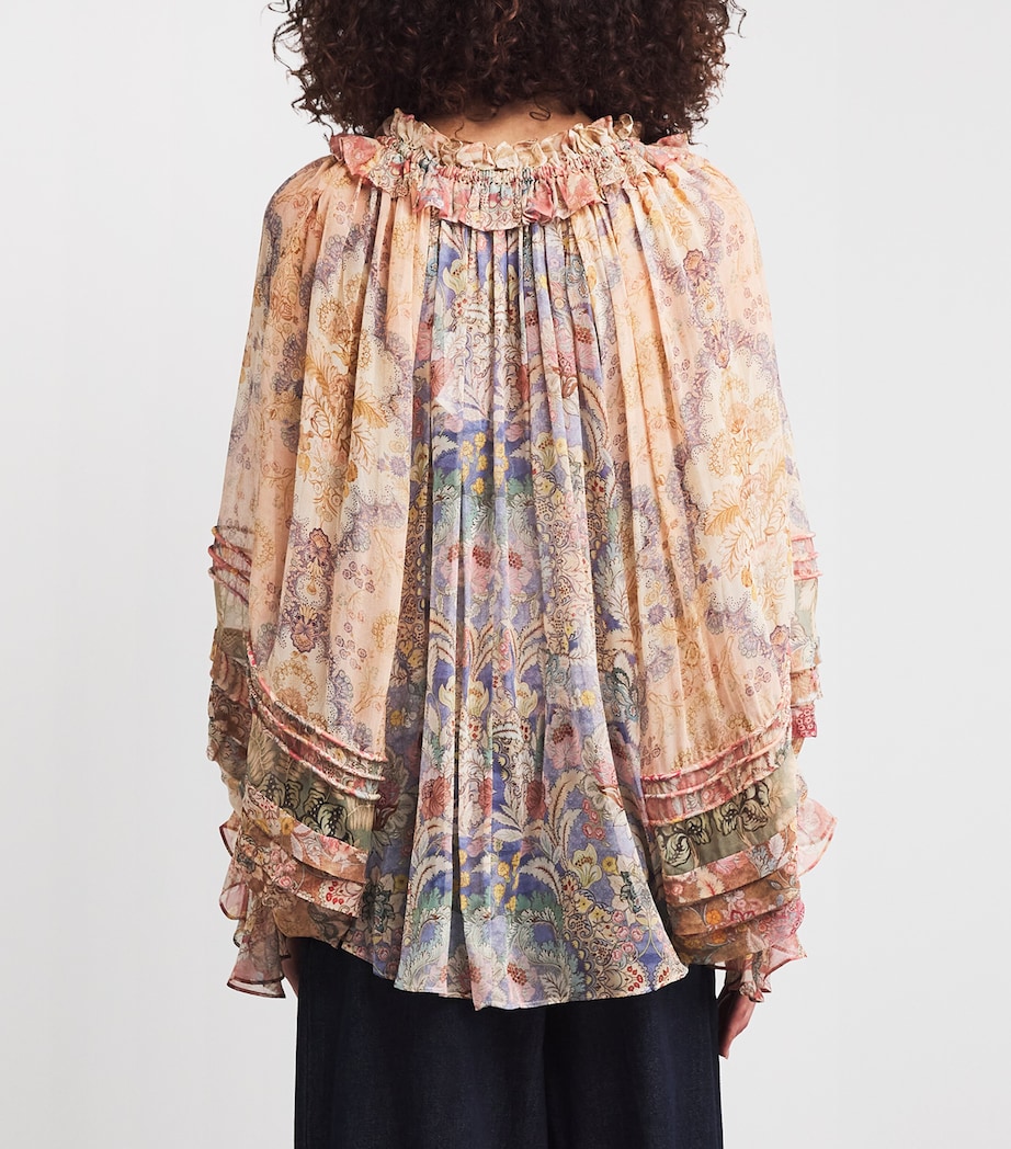 Silk Floral Rebellion Blouse SPLIFLO SPLICED FLRL Image 4