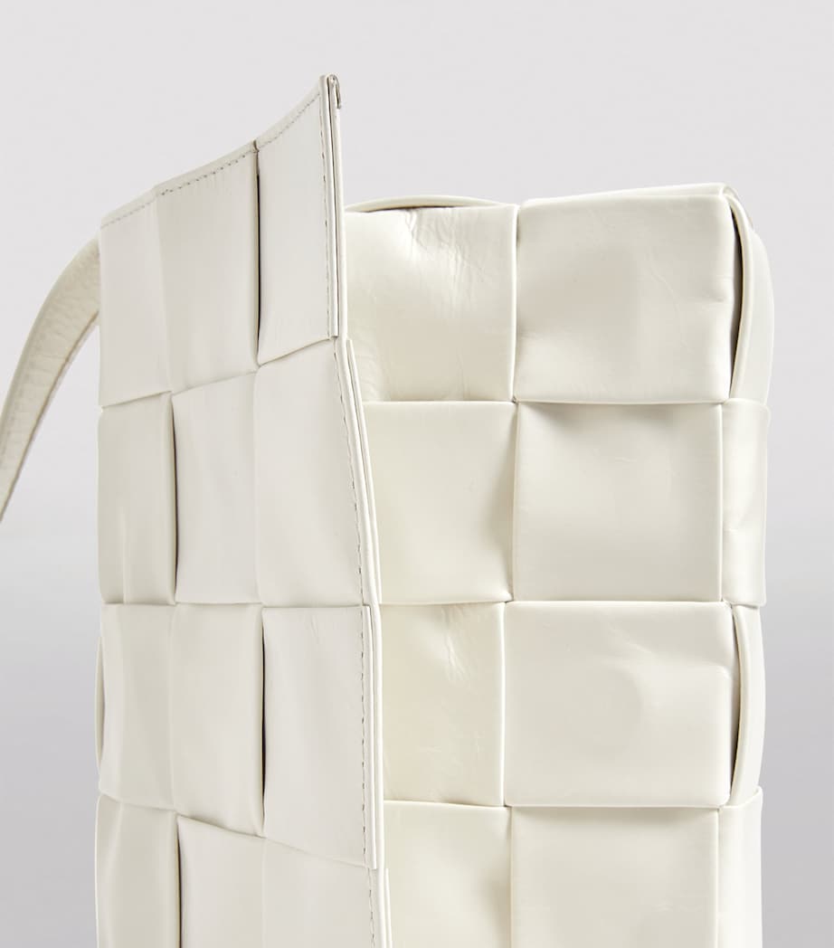 Leather Intreccio Cassette Cross-Body Bag WHITE-SILVER Image 7
