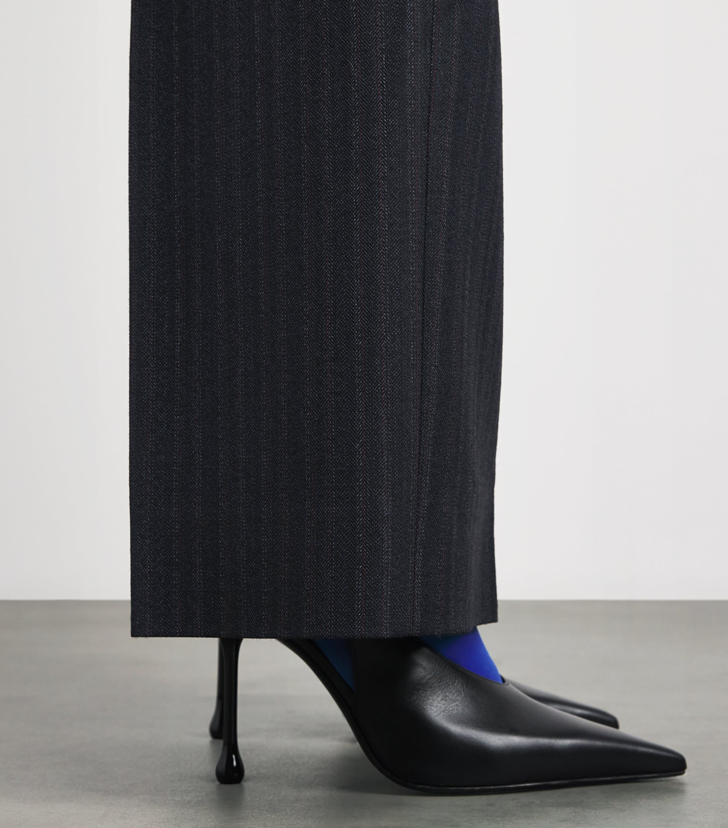 Jil Sander Womens Wool Stripe Trousers Midnight Sail Image 3