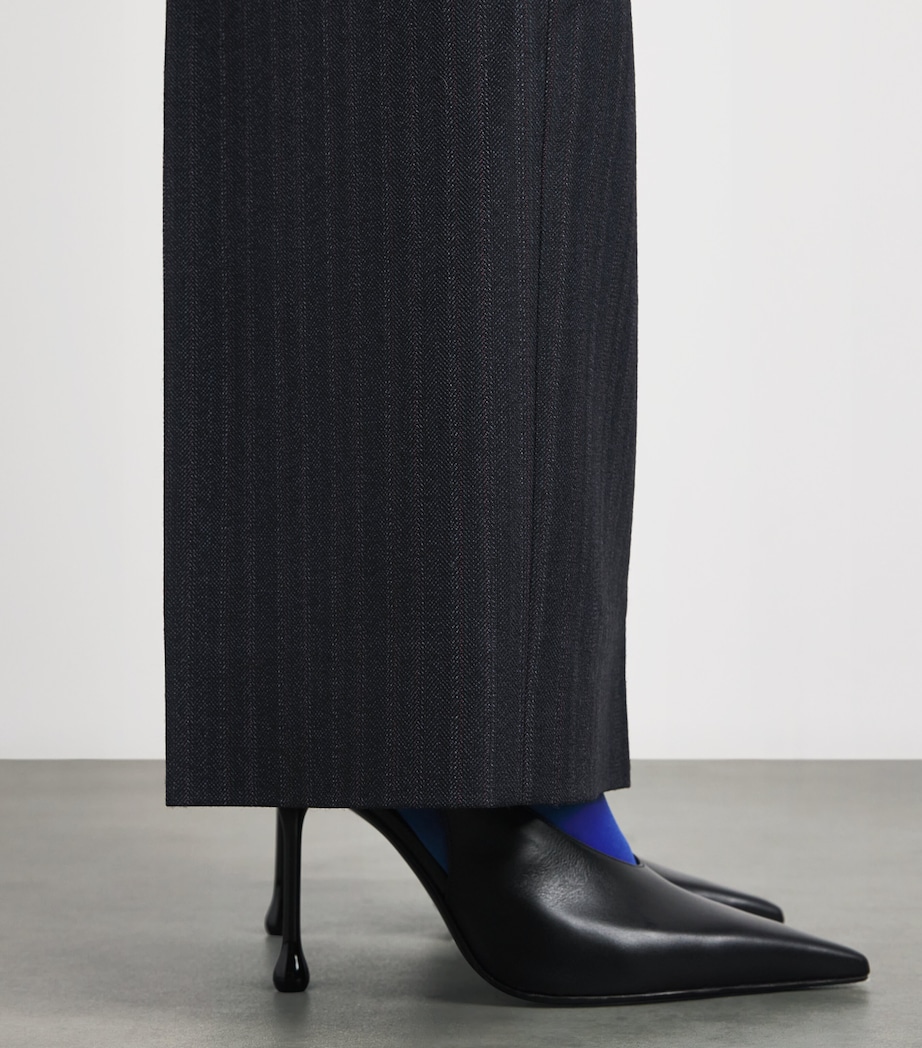 Jil Sander Womens Wool Stripe Trousers Midnight Sail Image 3