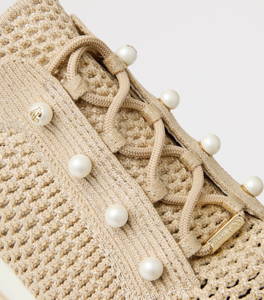 Jimmy Choo Embellished Veles Sneakers V Light Soft Gold Mi Image 6