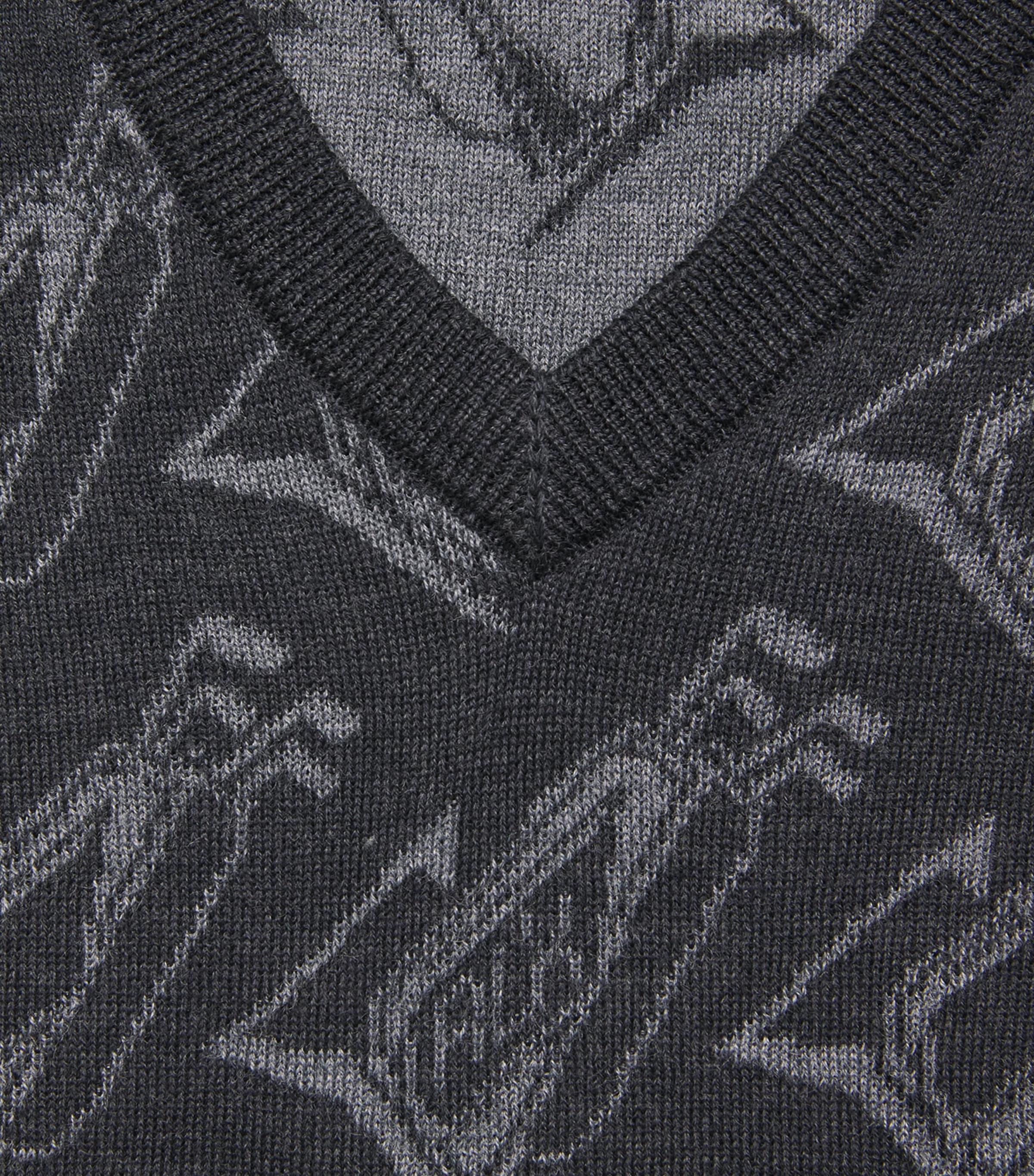 Jacquard V-Neck Sweater Vest GREY MULTI Image 5