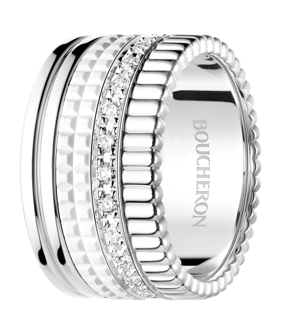 White Gold and Diamond Quatre Double White Edition Ring WHITE GOLD Image 2