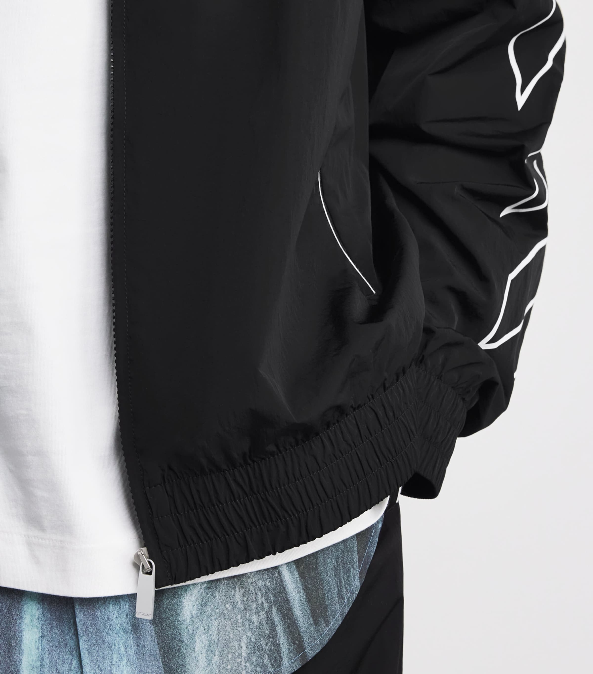 Lion Print Track Jacket BLACK-WHITE Image 6