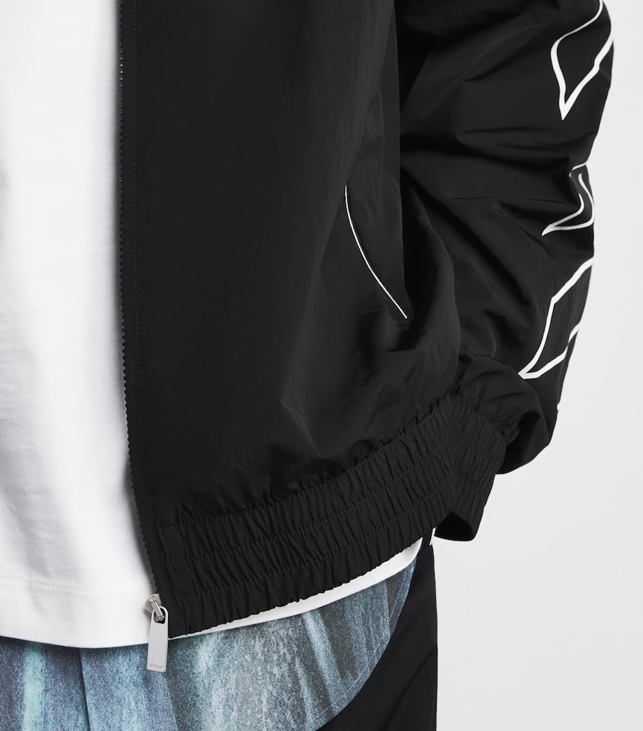 Lion Print Track Jacket BLACK-WHITE Image 5