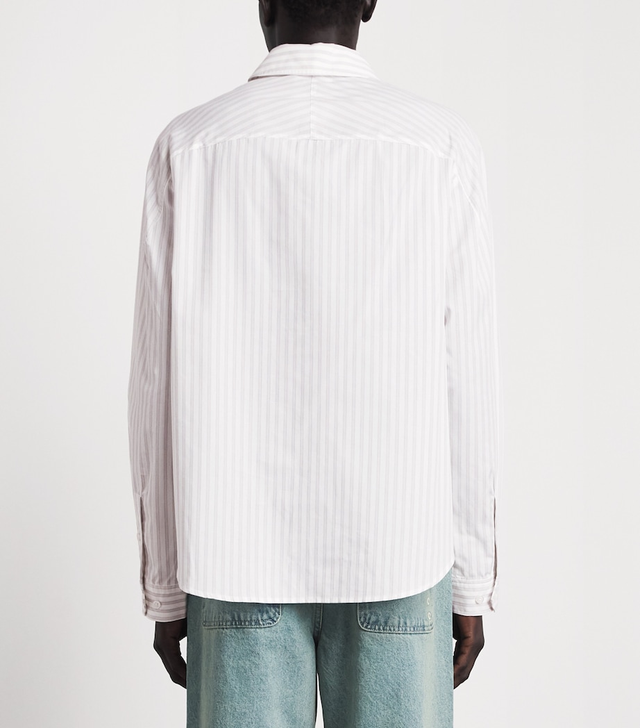 Represent Mens Cotton Pinstripe Shirt Flat White Image 5