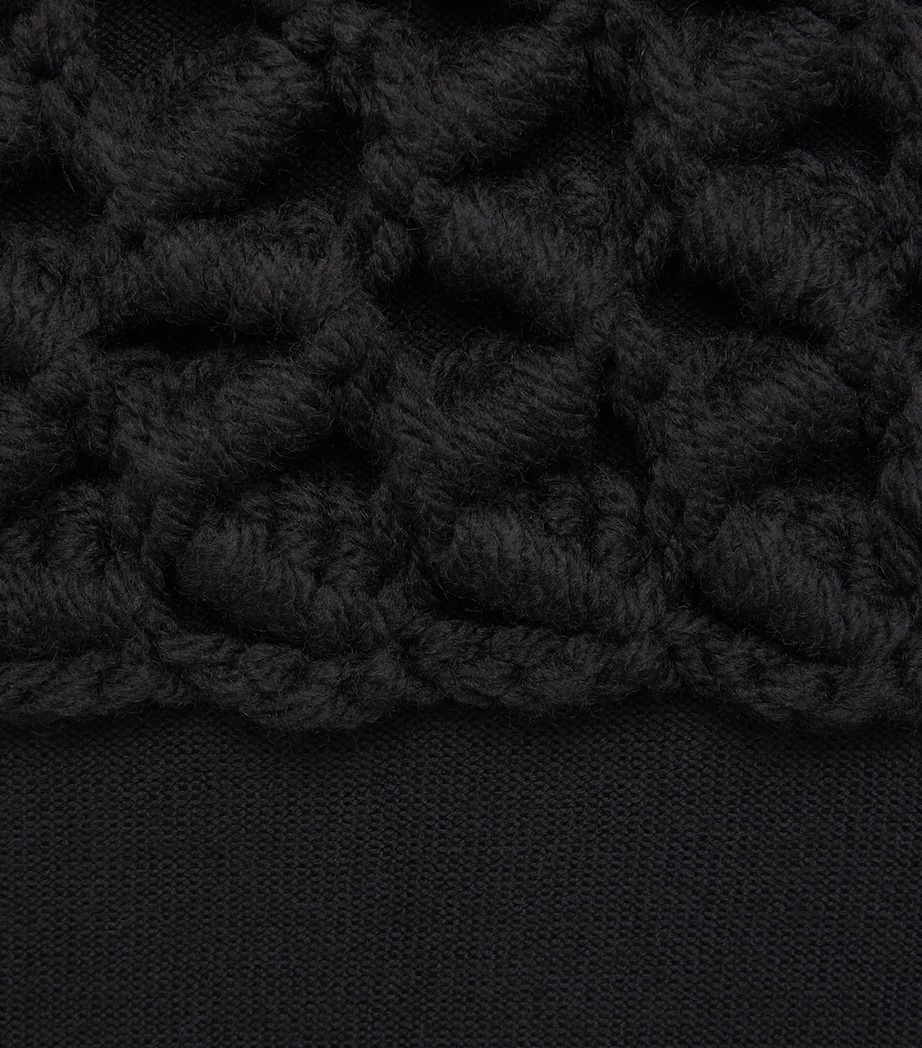 Comme Des Garçons Mens Wool-Blend Crochet Sweater Vest Black X Black Image 6