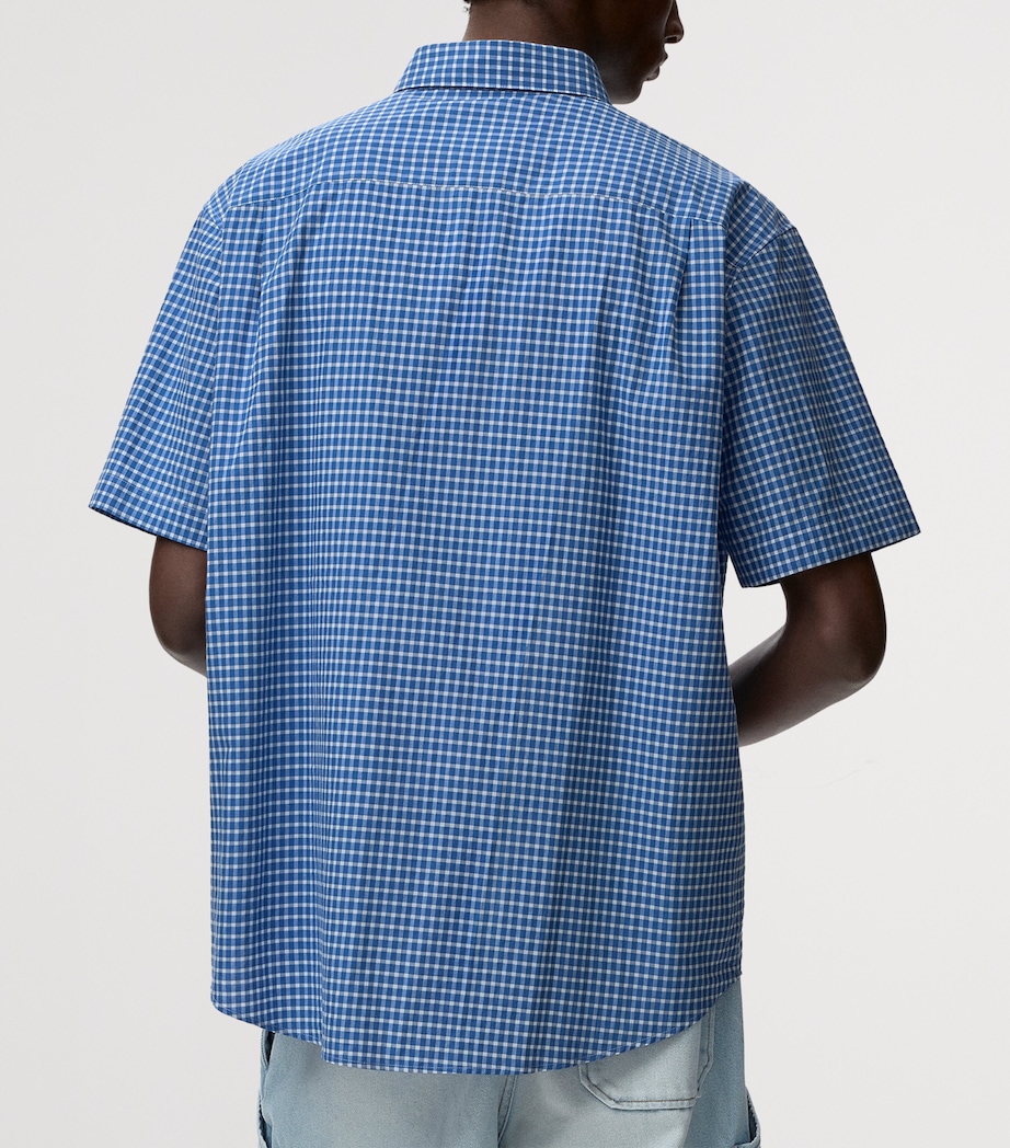 LOEWE Mens x Paula’s Ibiza Check Anagram Shirt Blue/white Image 4