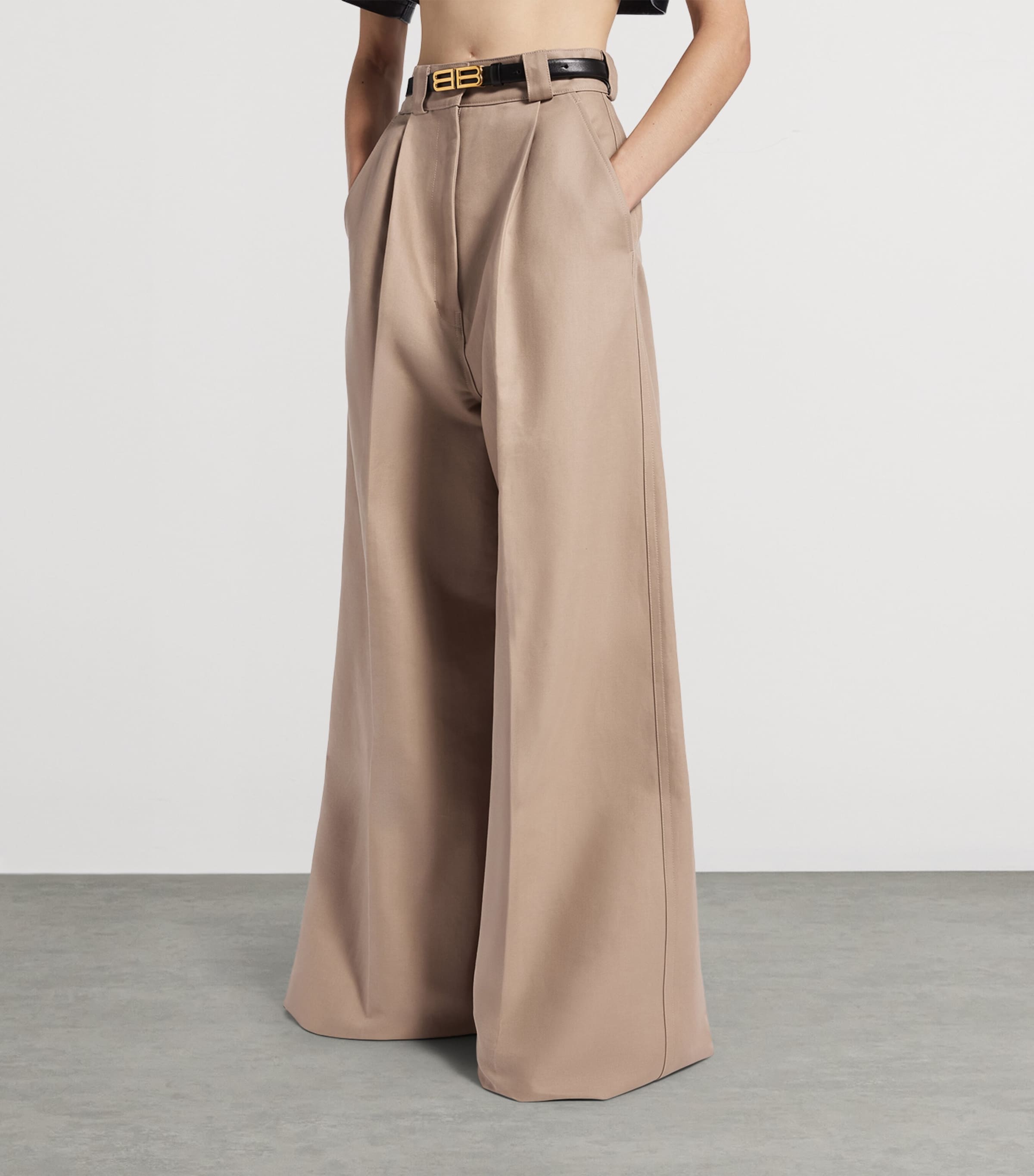 Balenciaga Womens Wide-Leg Flared Trousers Image 5