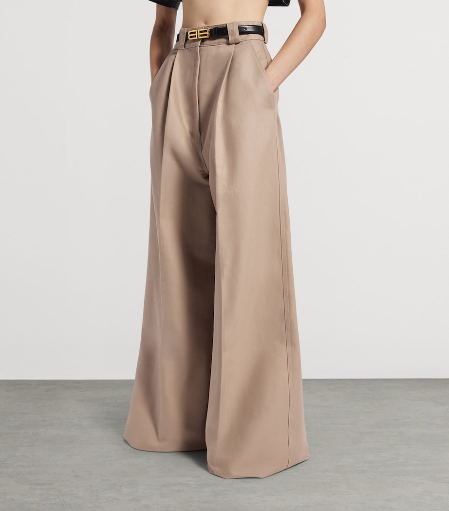 Balenciaga Womens Wide-Leg Flared Trousers Image 5