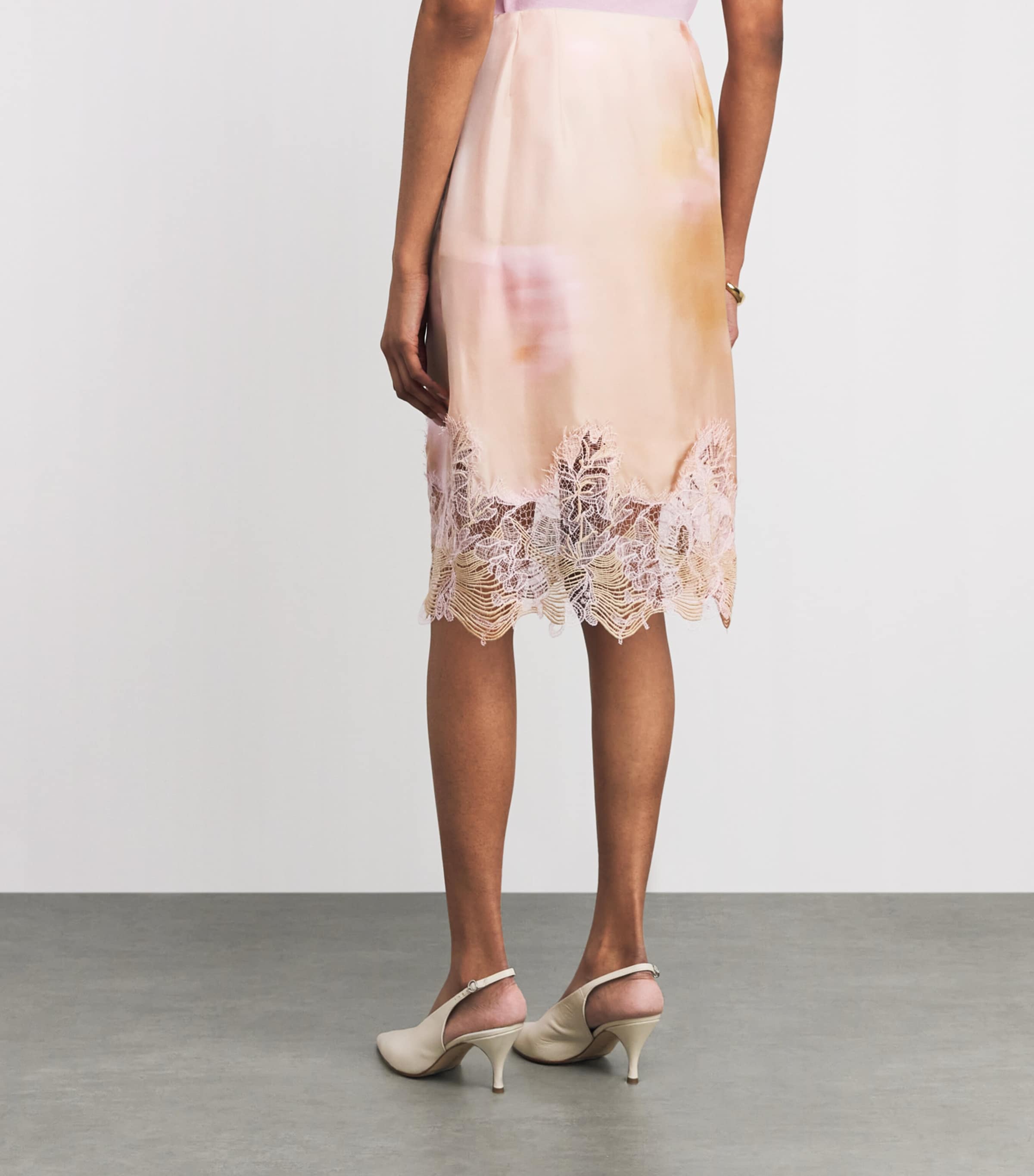 Fabiana Filippi Womens Silk Printed Midi Skirt Memento Rosae Image 5