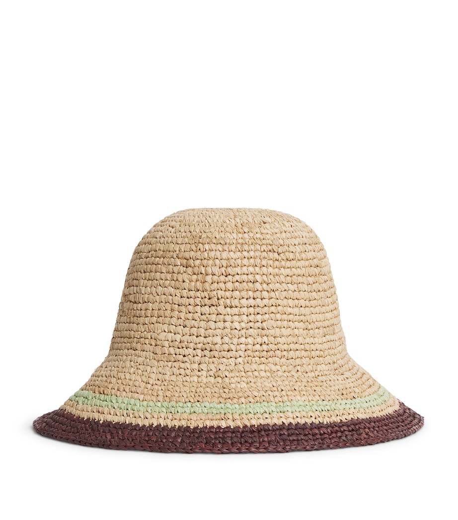 Raffia Stripe Bucket Hat STRIPED BURGUNDYSTBR Image 1