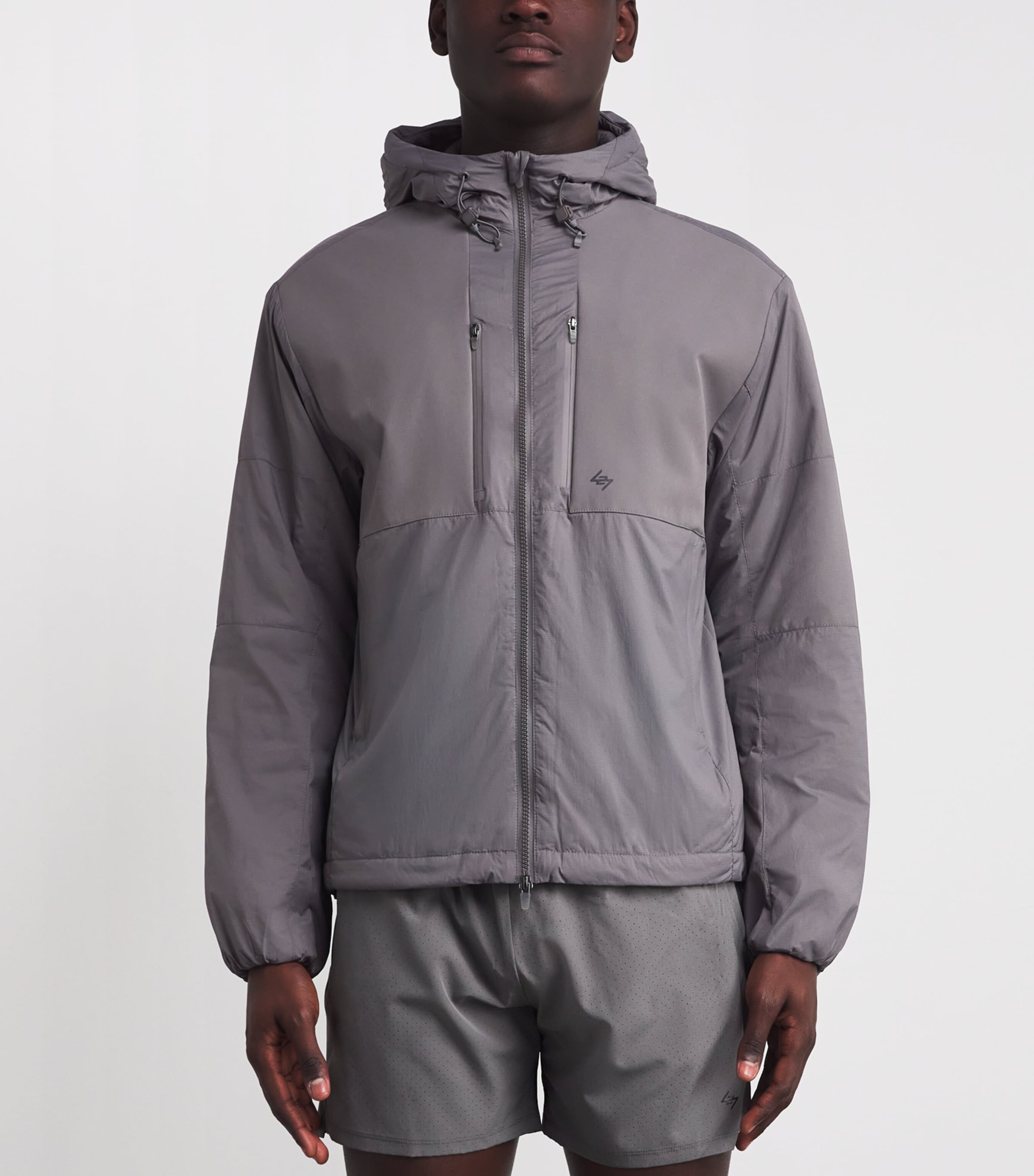 Panelled Insulated Jacket STEEL Image 3