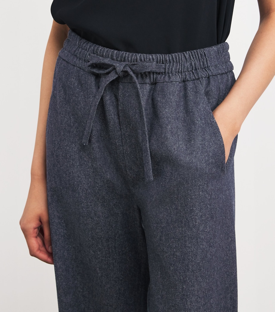 Wool Drawstring Wide-Leg Trousers JEANS Image 6