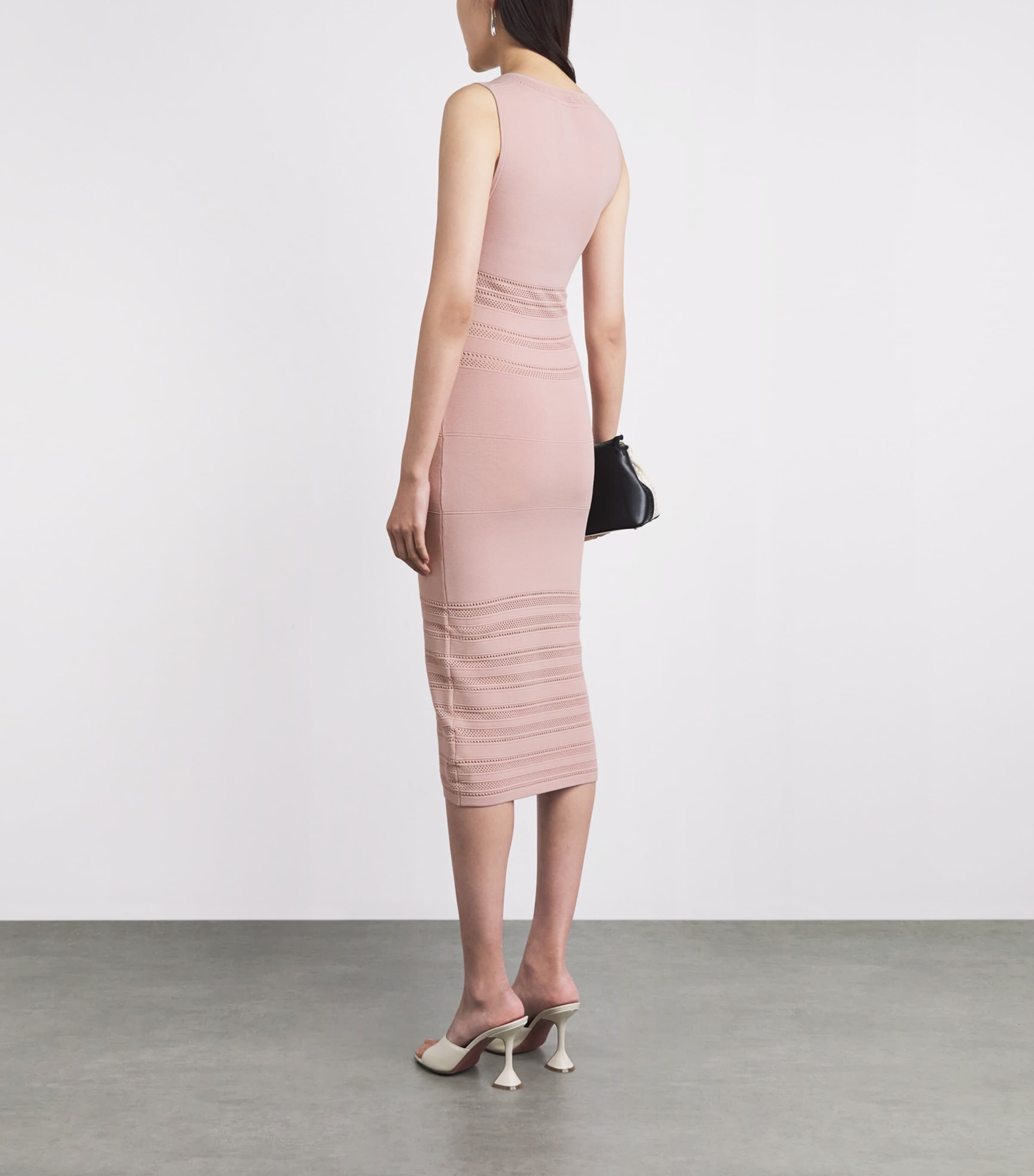 L'Agence Womens Knitted Taren Midi Dress Mirs Misty Rose Image 4