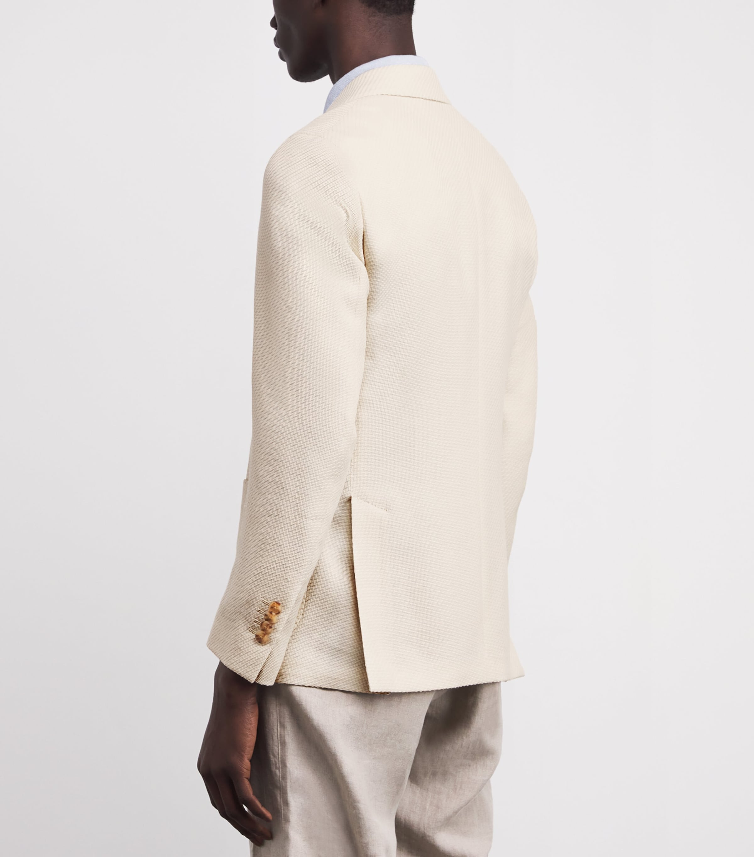 Wool-Cotton Patch Pocket Blazer 150 MILK Image 4