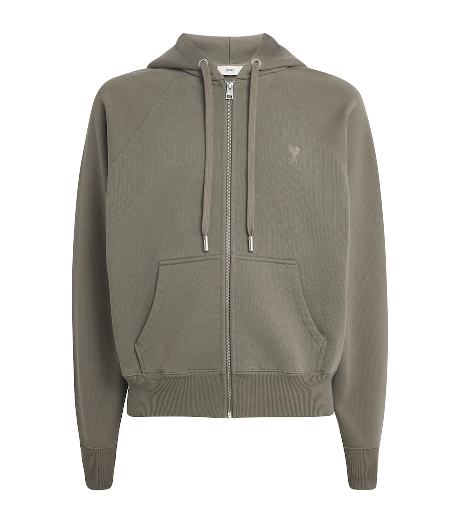 Organic Cotton Ami de Coeur Zip-Up Hoodie GRIS FUME/0953 Image 1