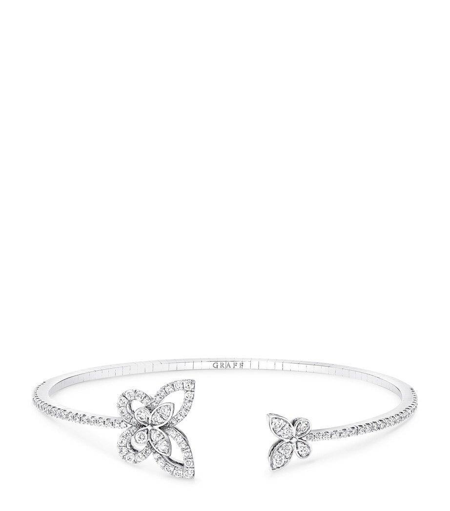 White Gold and Diamond Butterfly Bangle WHITE GOLD Image 1