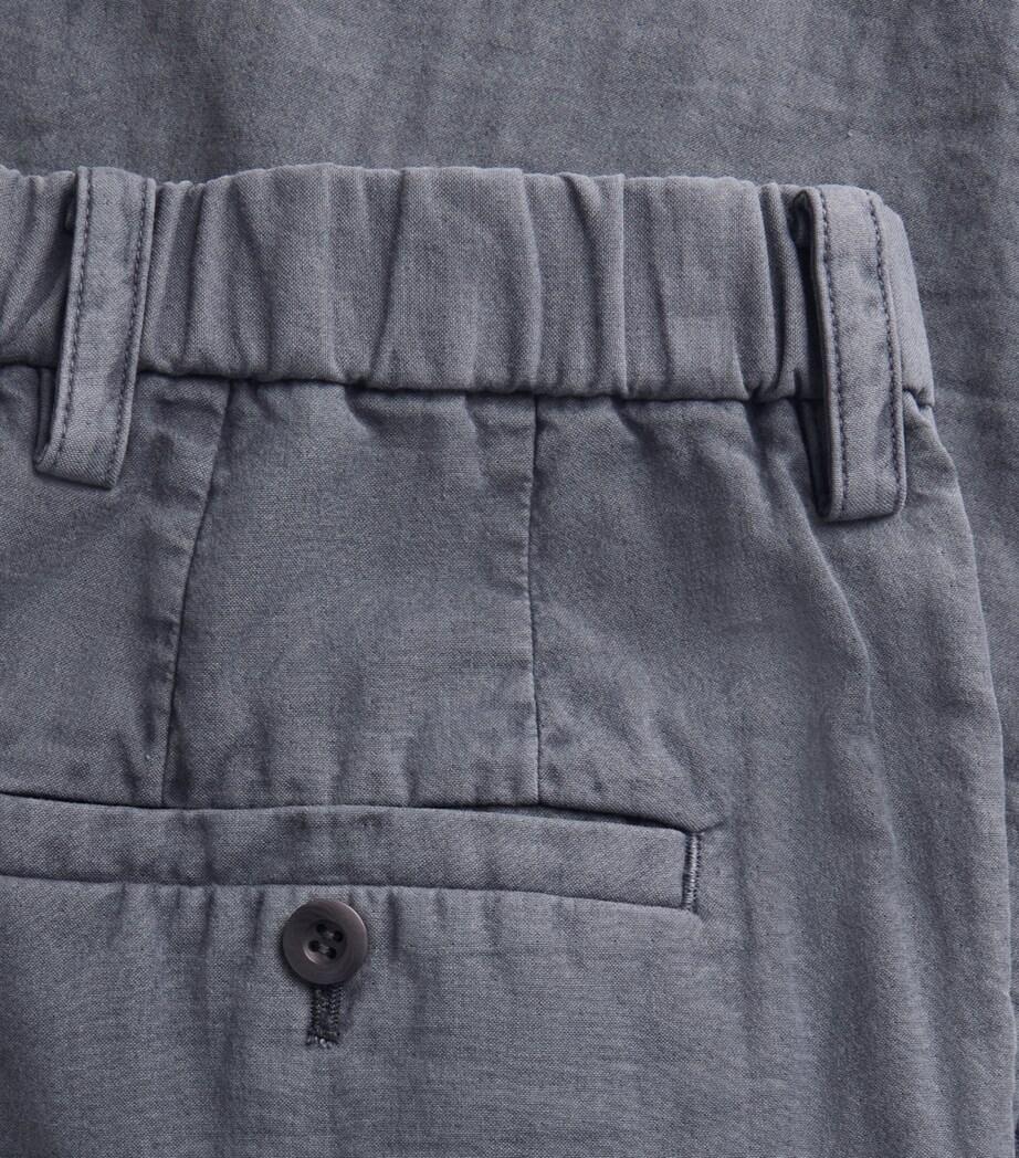 IM MEN Mens Cotton Pigment-Dyed Trousers Charcoal Gray Image 6