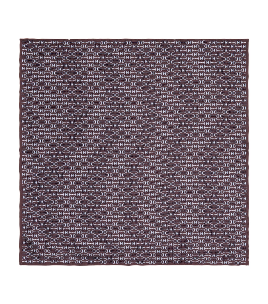 Harrods Silk Pocket Square Burgundy Image 1
