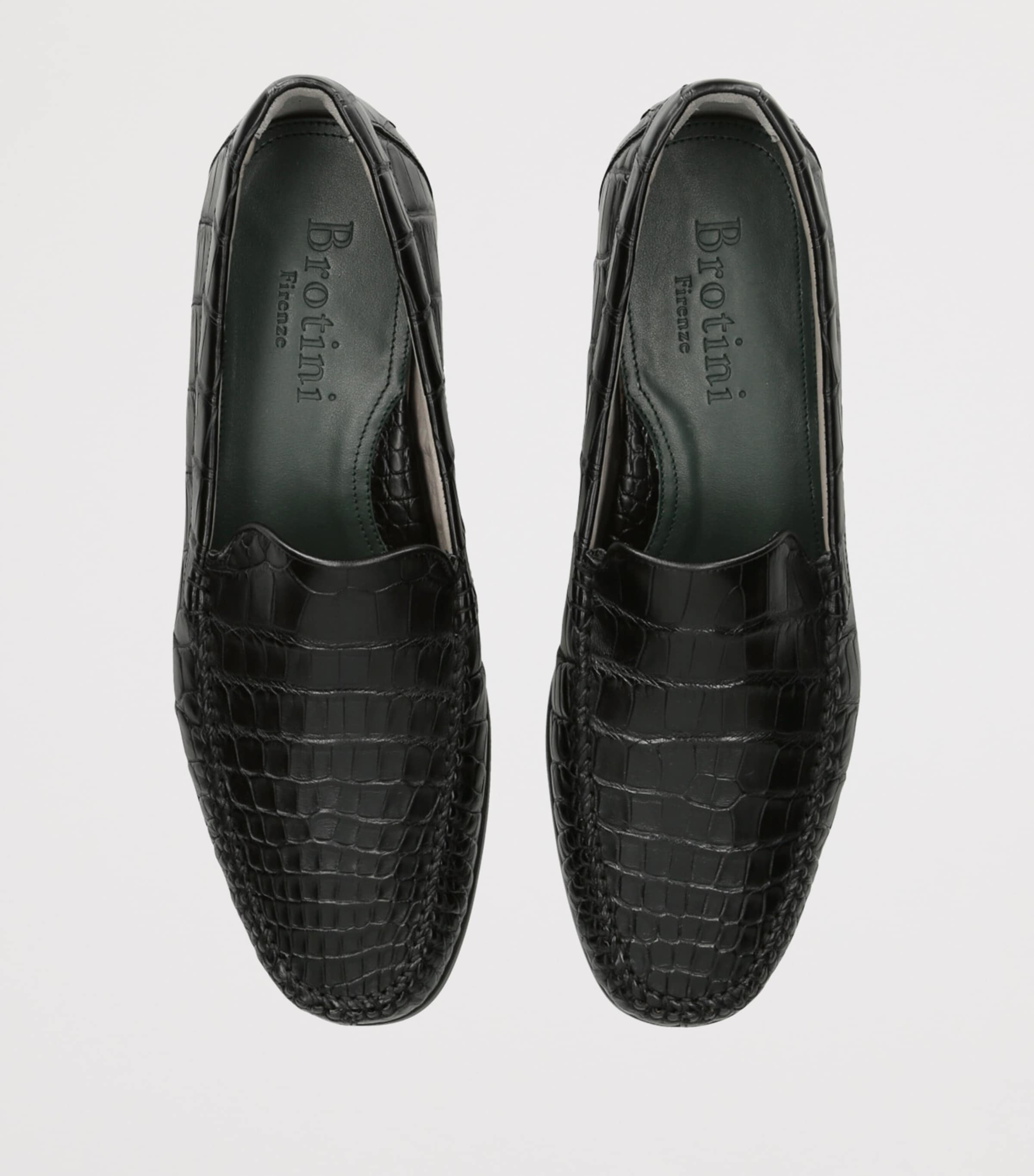 Brotini Alligator Leather Loafers Black Image 4