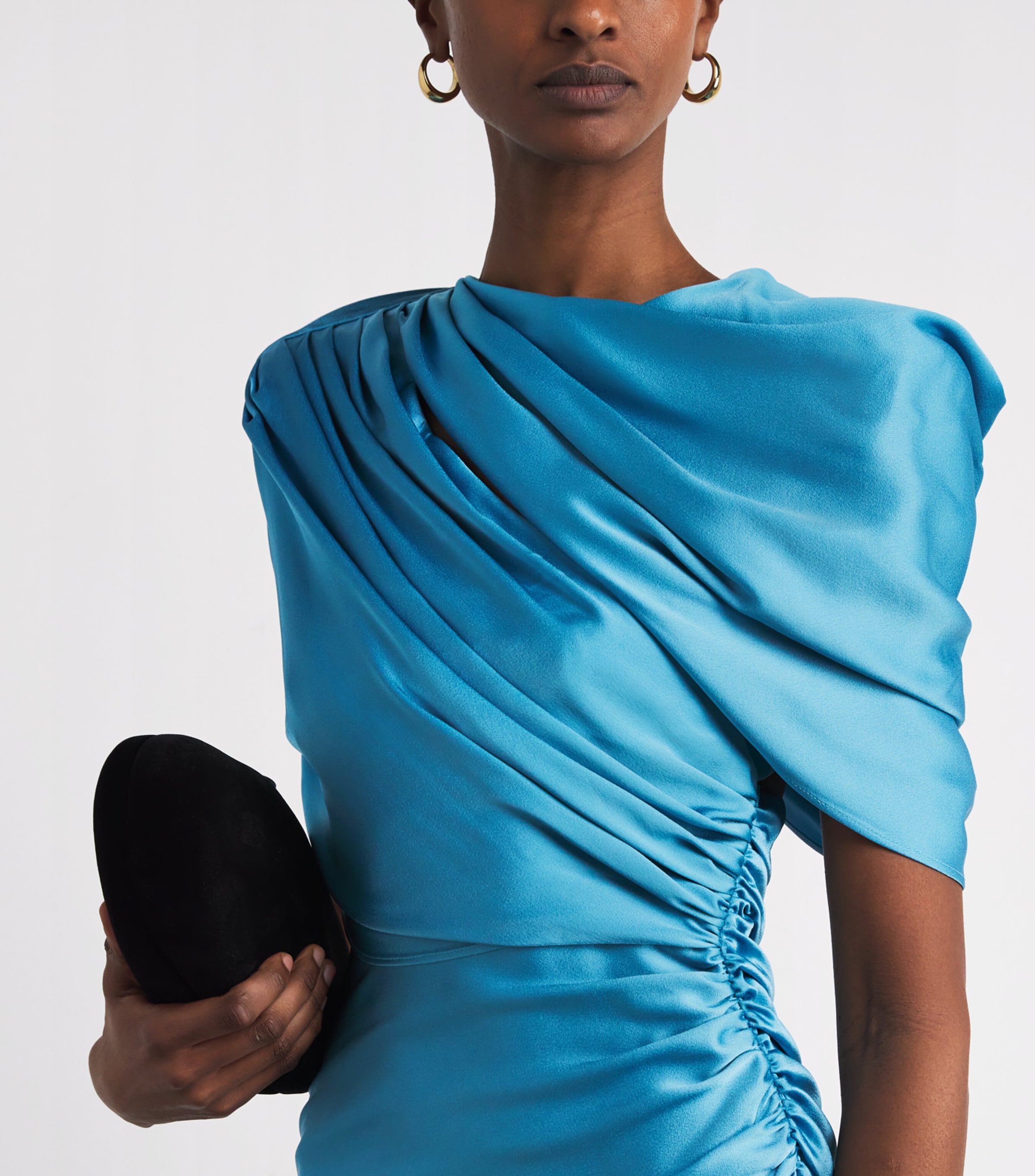 Satin Draped Gown 4130 STEEL BLUE Image 6