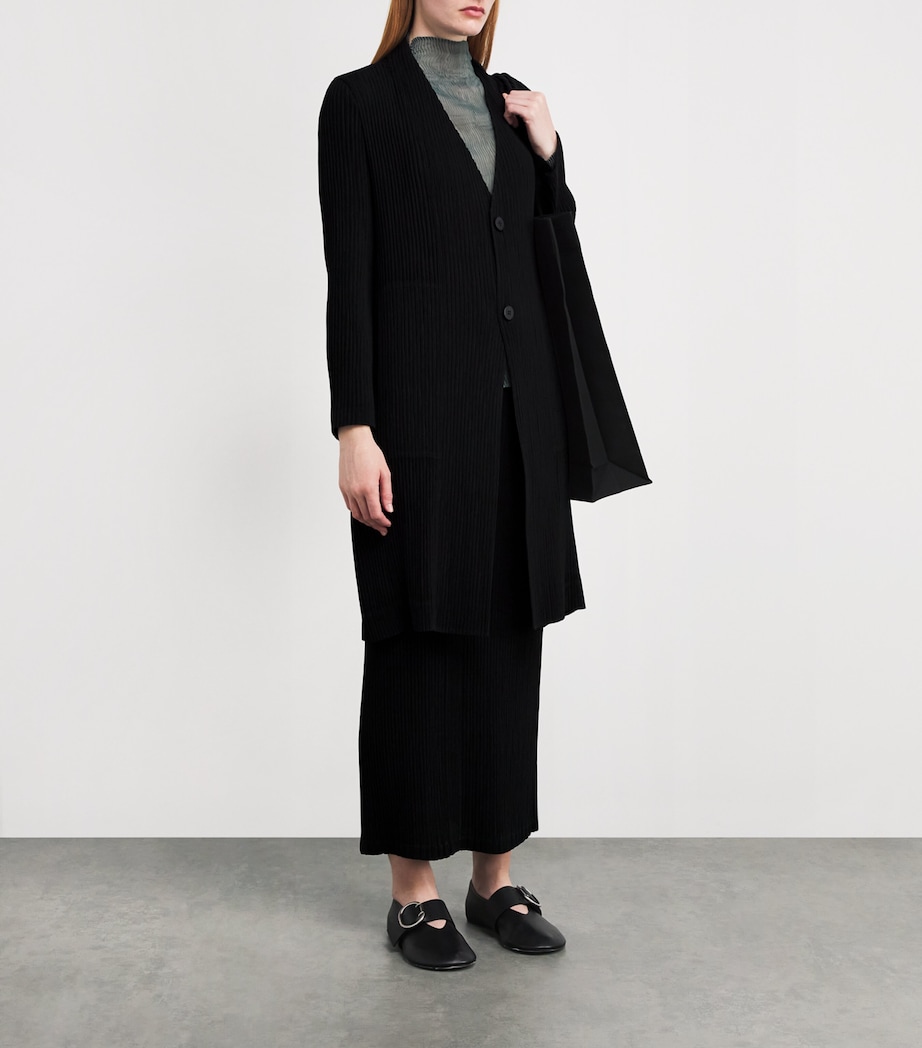 Hatching Pleats Longline Coat 15 Image 2